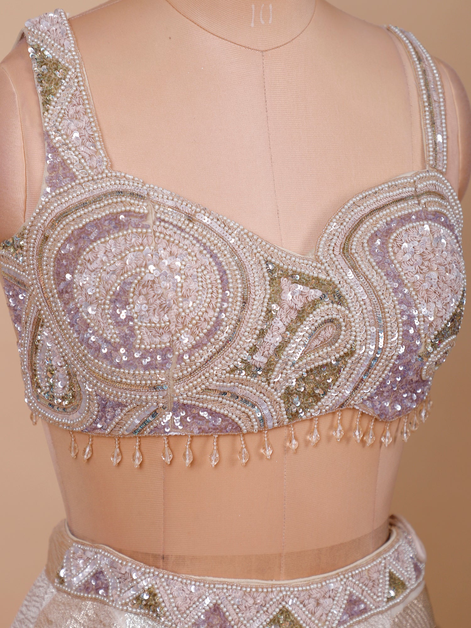 Orlina Champagne Glow Sequins Lehenga