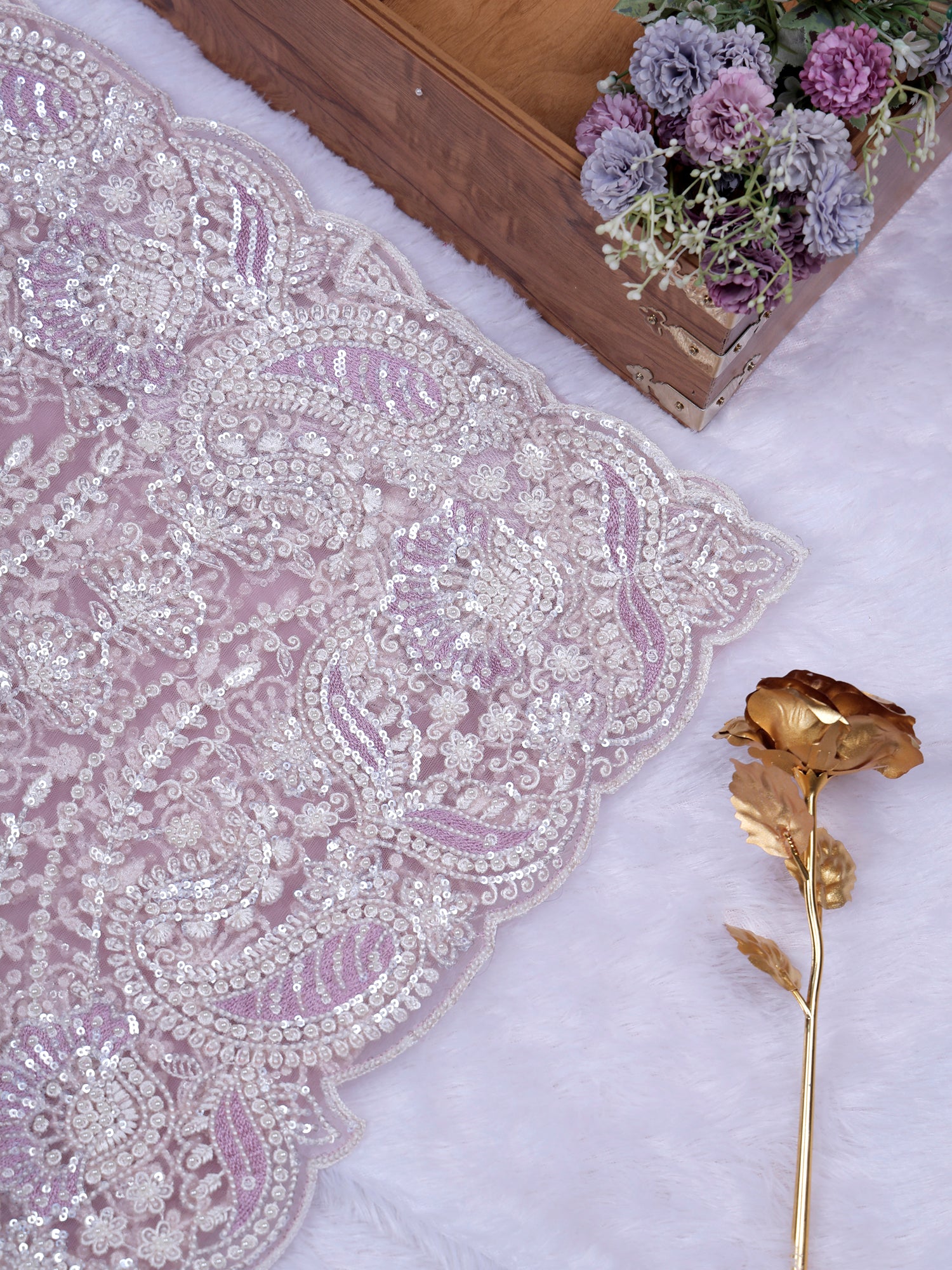 Baby Pink Gulbahar Crystal Symphony Saree