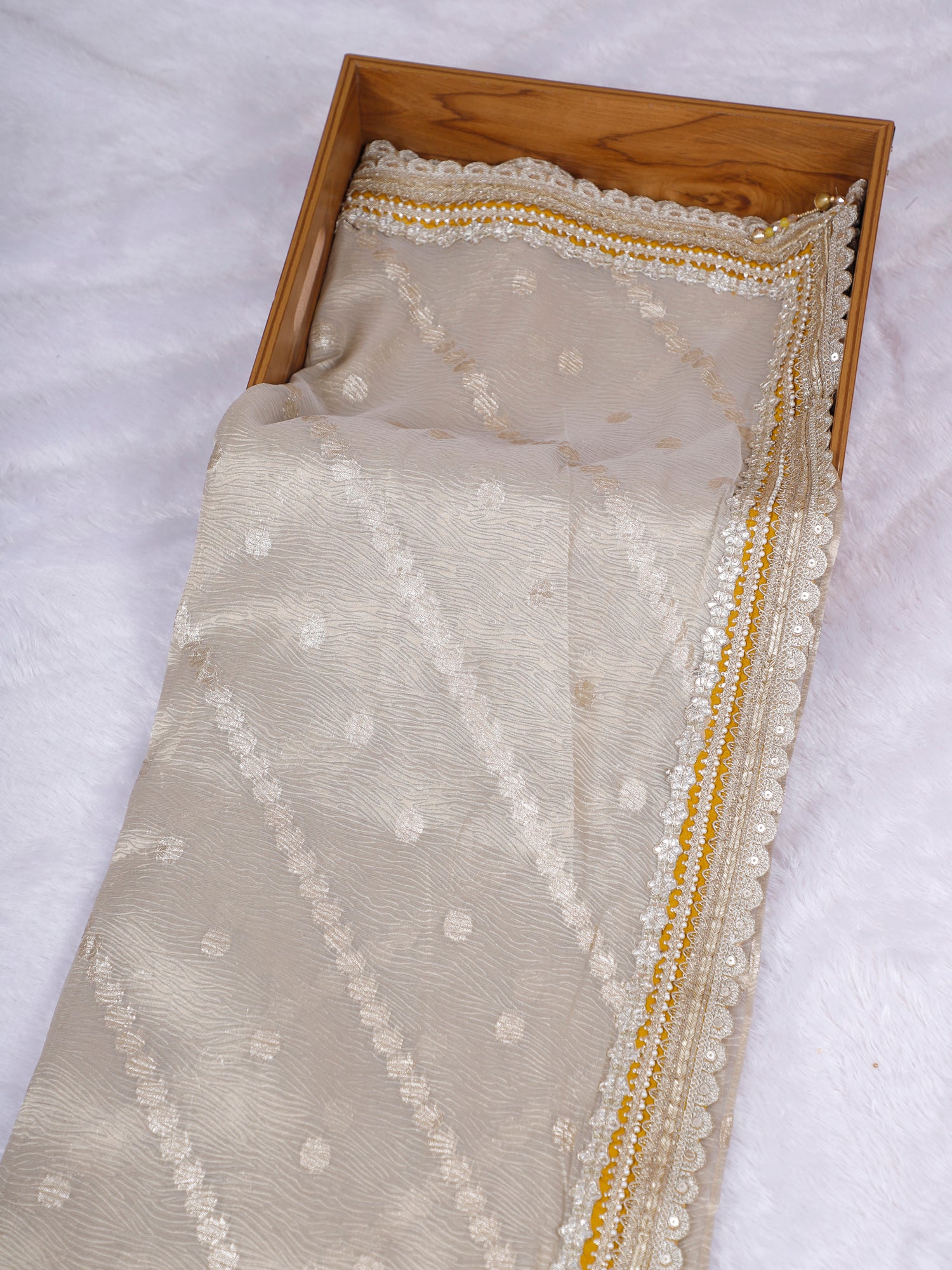 Noor-e-Aftab Pearl Diamond Zardosi Saree