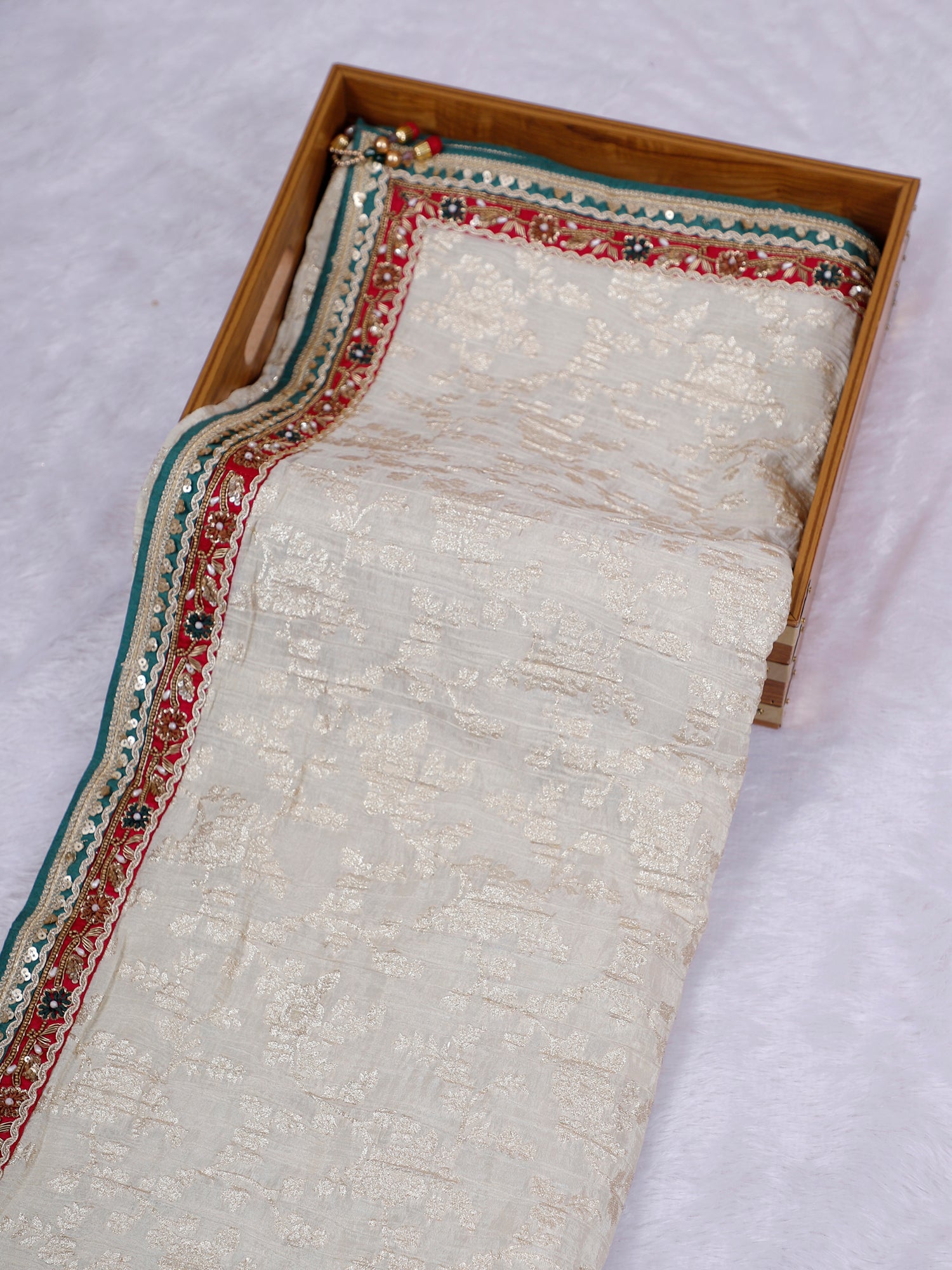 Zarqaa Noor-e-Rang Zardosi  Silk Saree