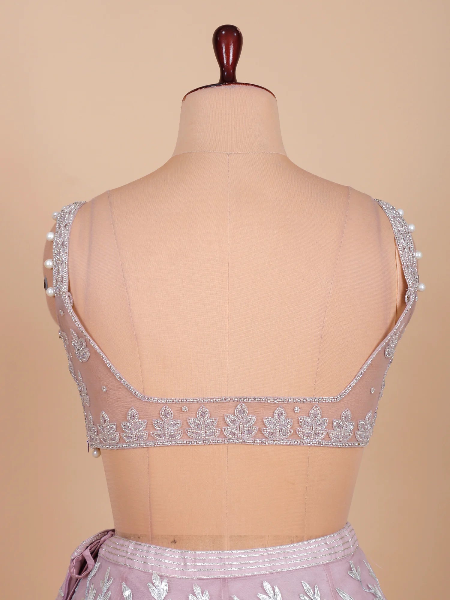 Fragmented Glow Multi Net Lehenga with Mirror &amp; Bead Layering