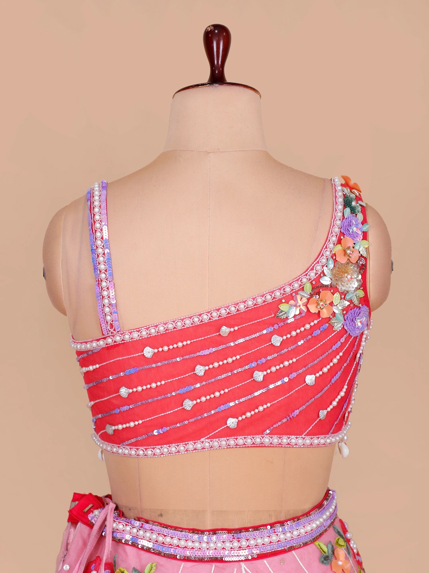 Hoorain Moti Sequin Net Lehenga