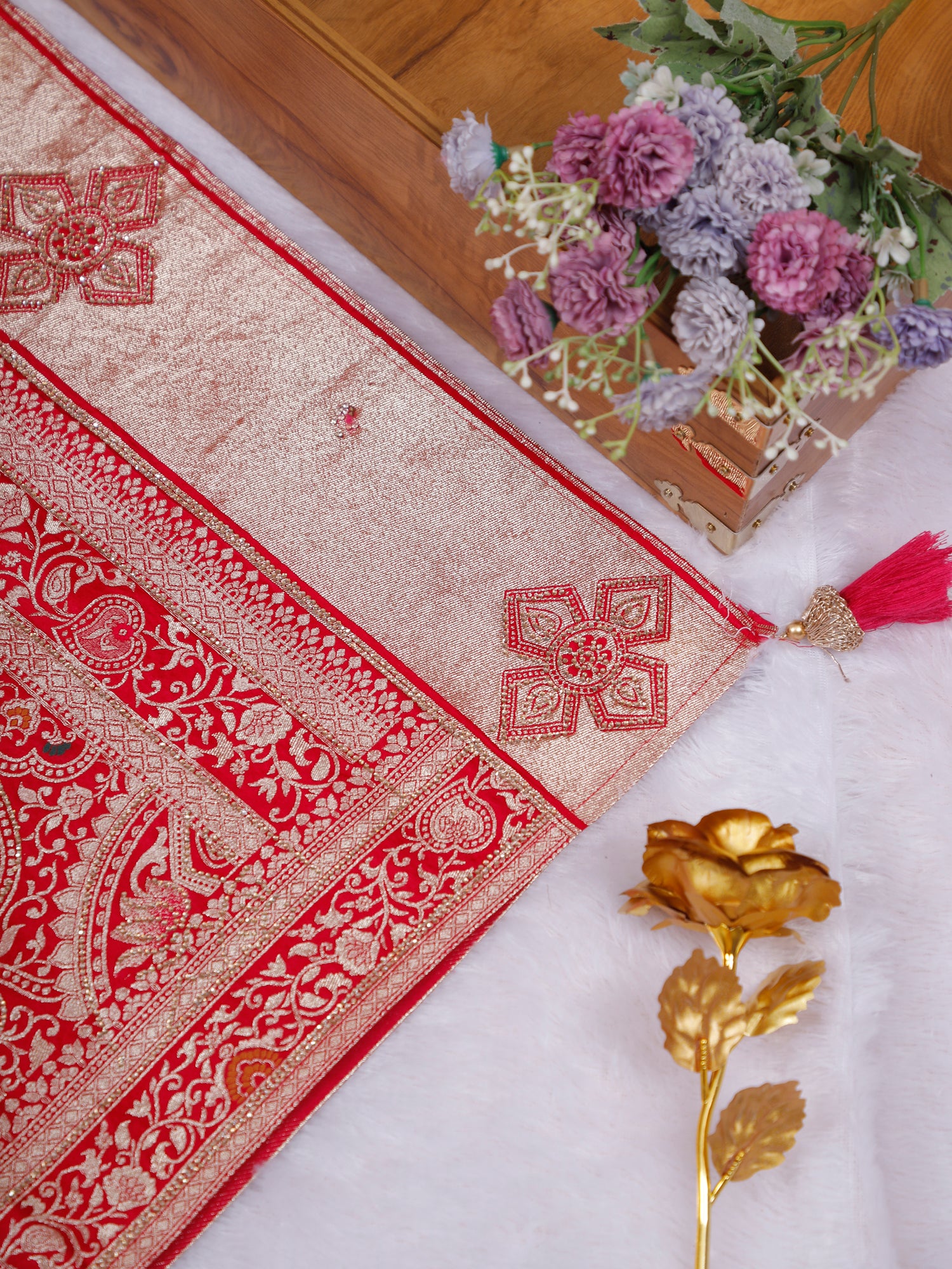 Multi Noor Mahal Swarovski Silk Saree