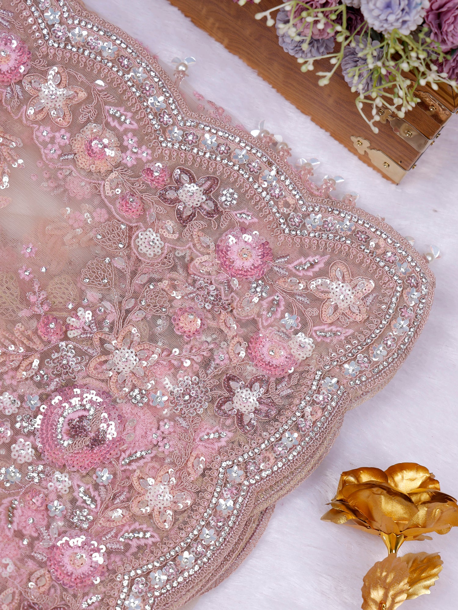 Diamond Dust Pink Designer Saree