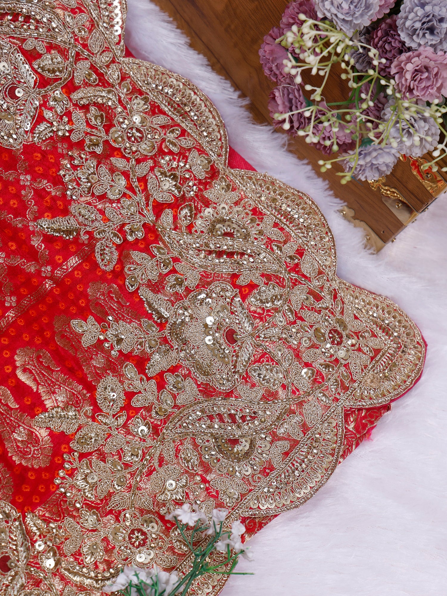 Red Meher-e-Ishq Diamond Glow Saree