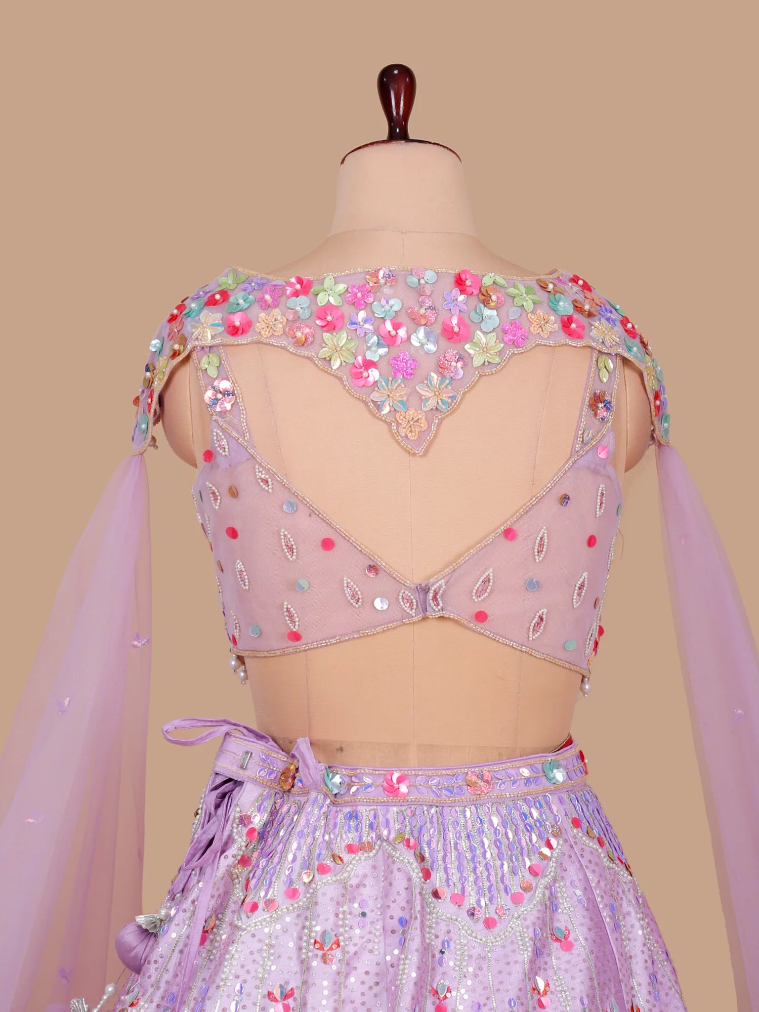 Gul-e-Lavanya Silk Aplique Pearl Embellished Lehenga