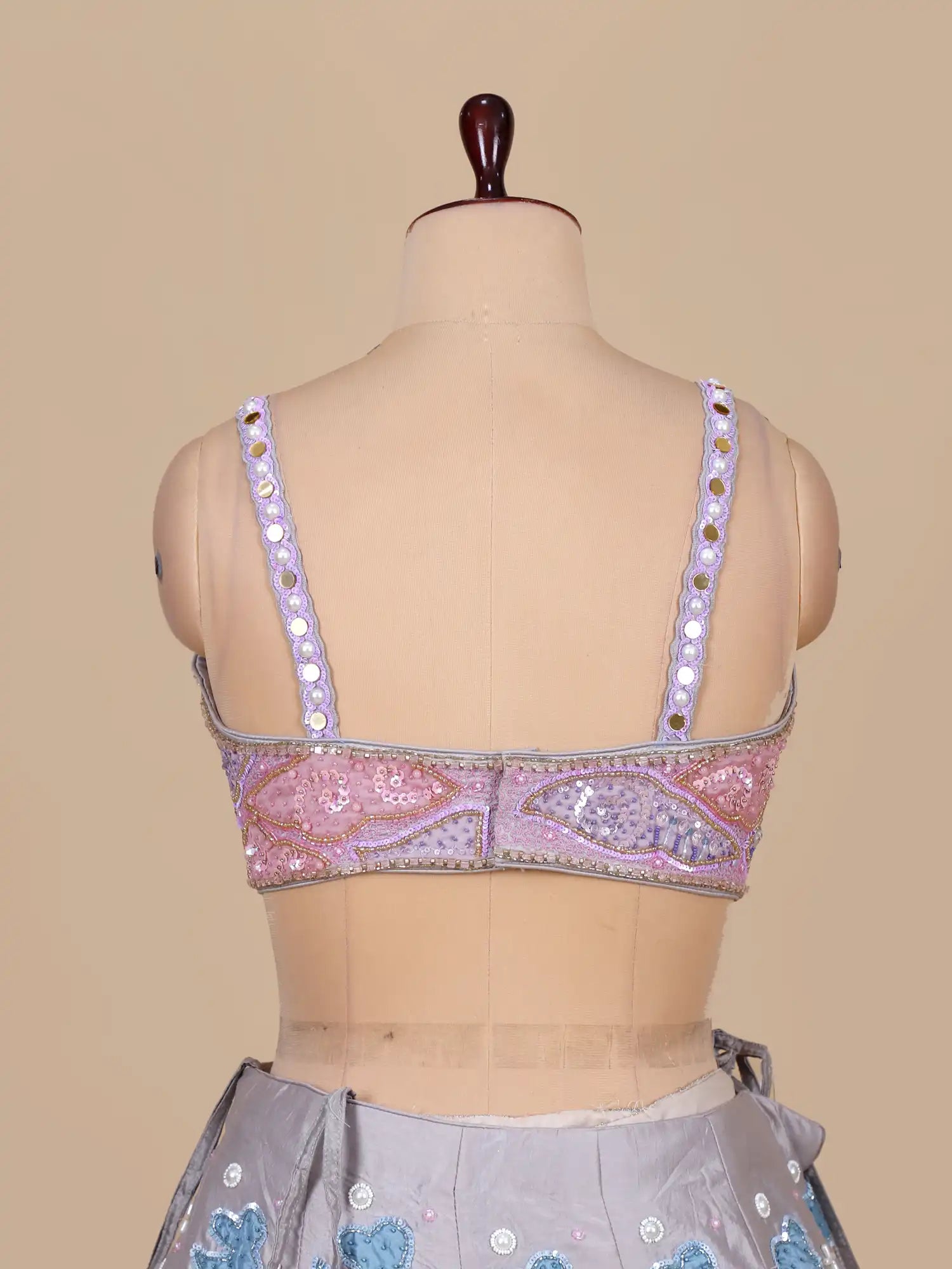 Navrang Luxe Sequin Pearl Mirror Raw Silk Lehenga – Limited Edition Couture