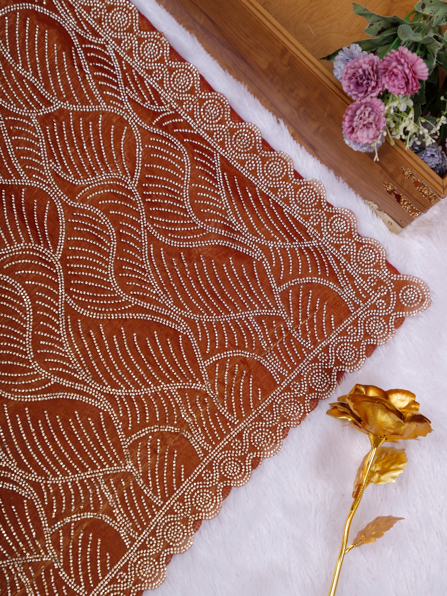 Elanora Swarovski Embellished Viscose Saree- 2 Amazing Shades