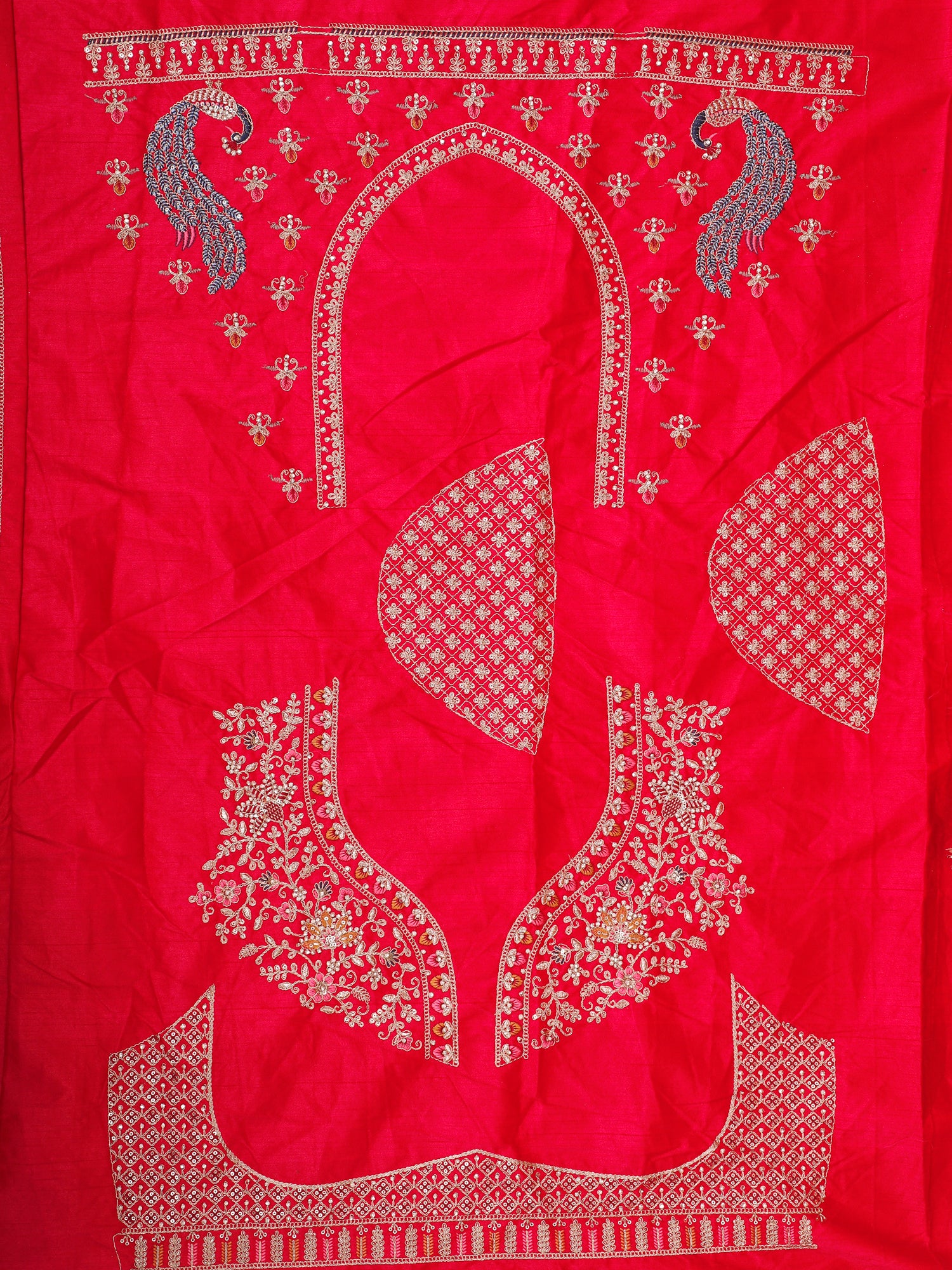 Red Noor-e-Vivah Silk Pearl Bridal Lehenga