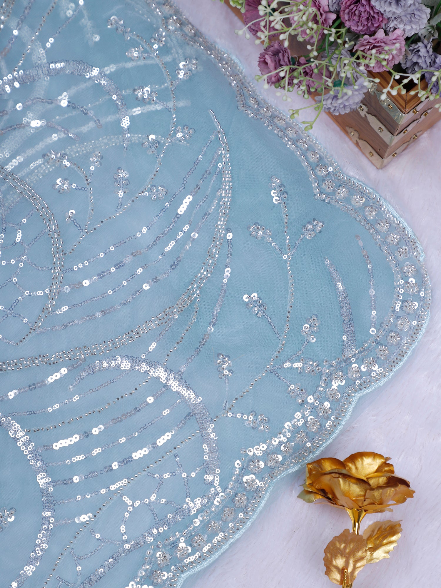 Sky Blue Mehfil-e-Bahar Designer Saree