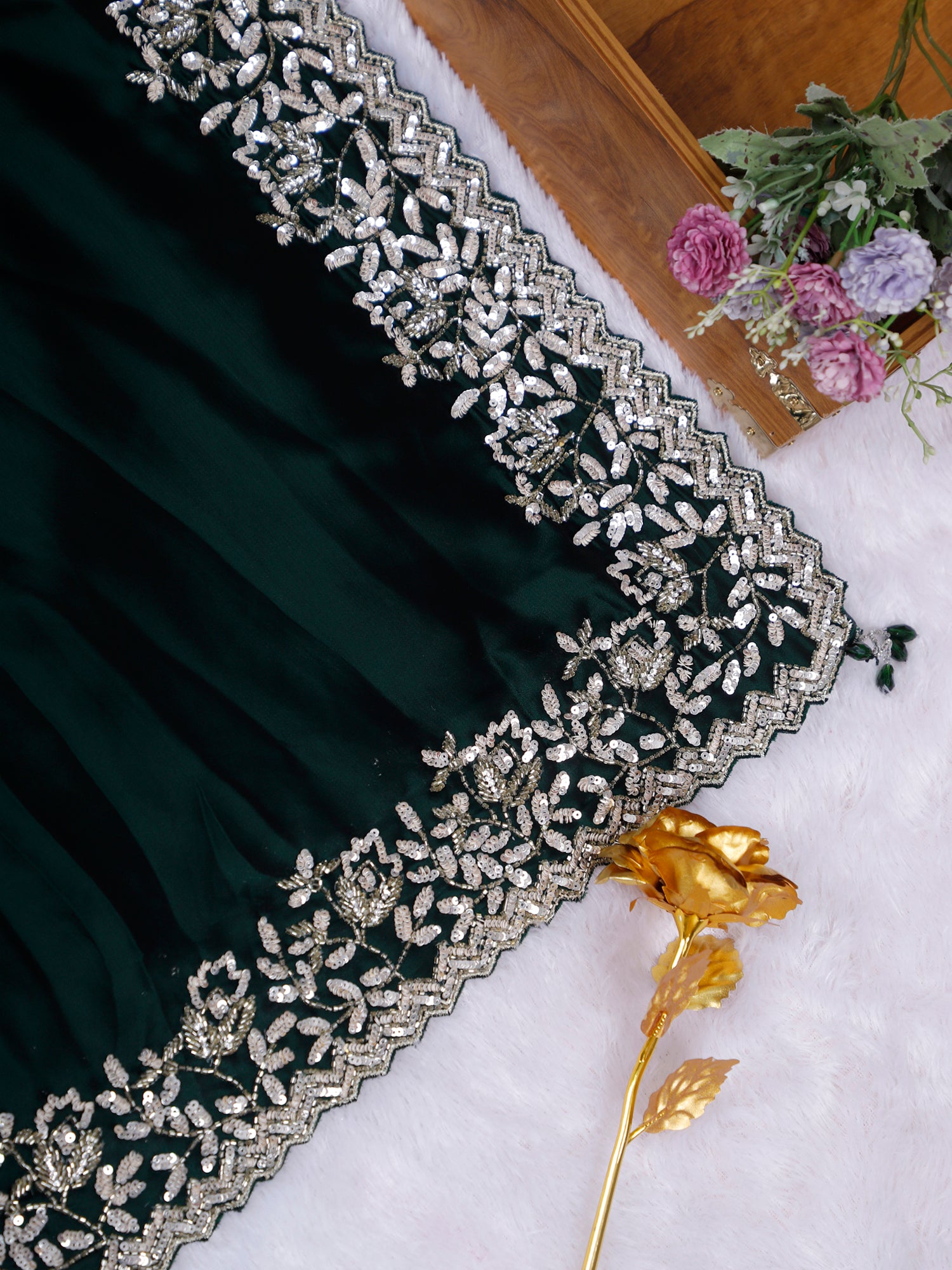 Emerald Noor-E-Zareen Georgette Saree
