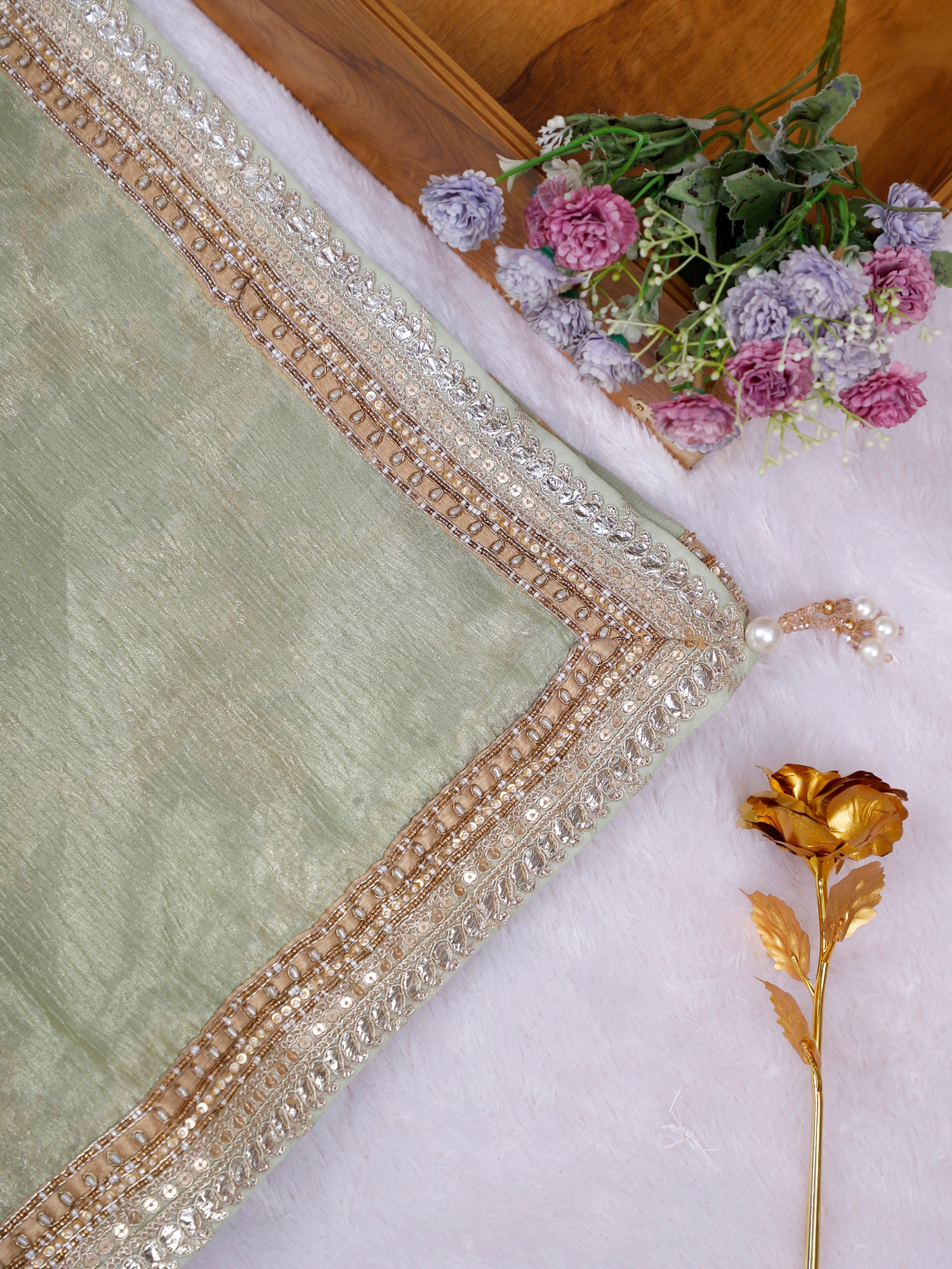 Dual Radiance Sequins Zardosi Luxe Saree