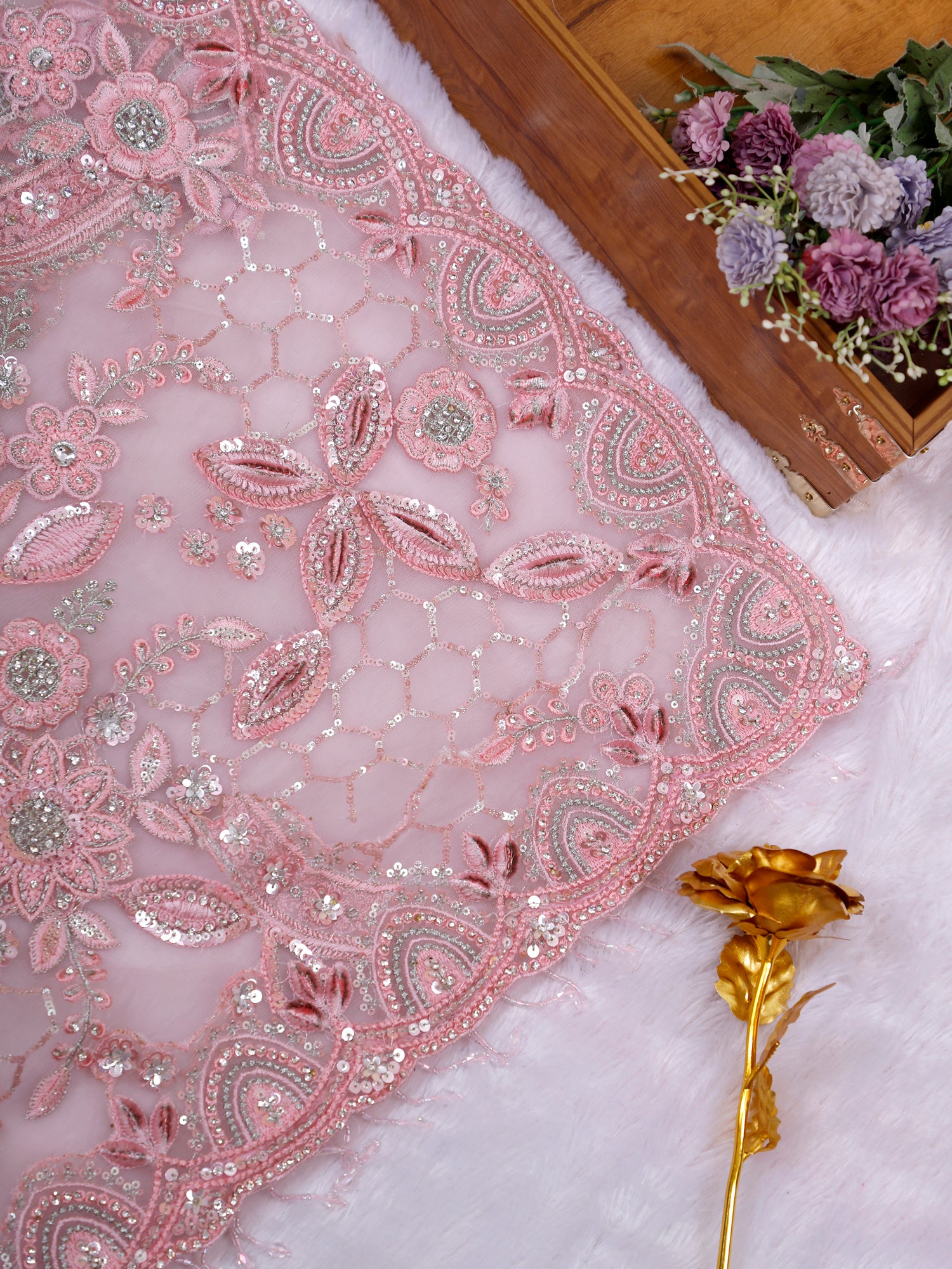 Pink Meherza Radiant Thread Saree