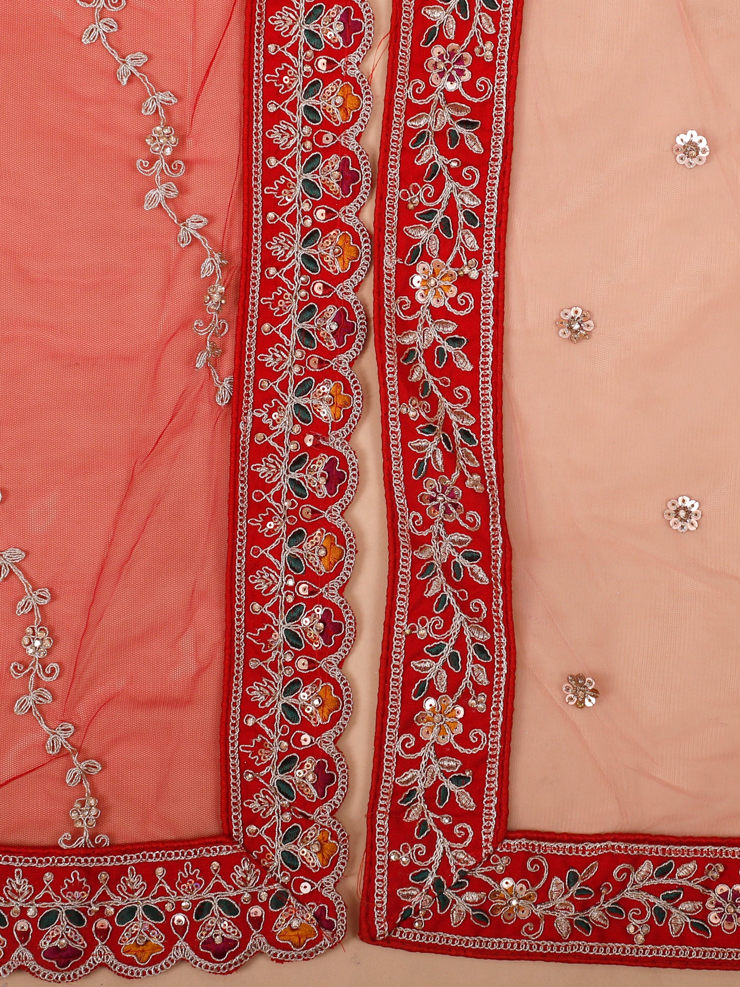 Red Aafreen Royale Silk Bridal Lehenga