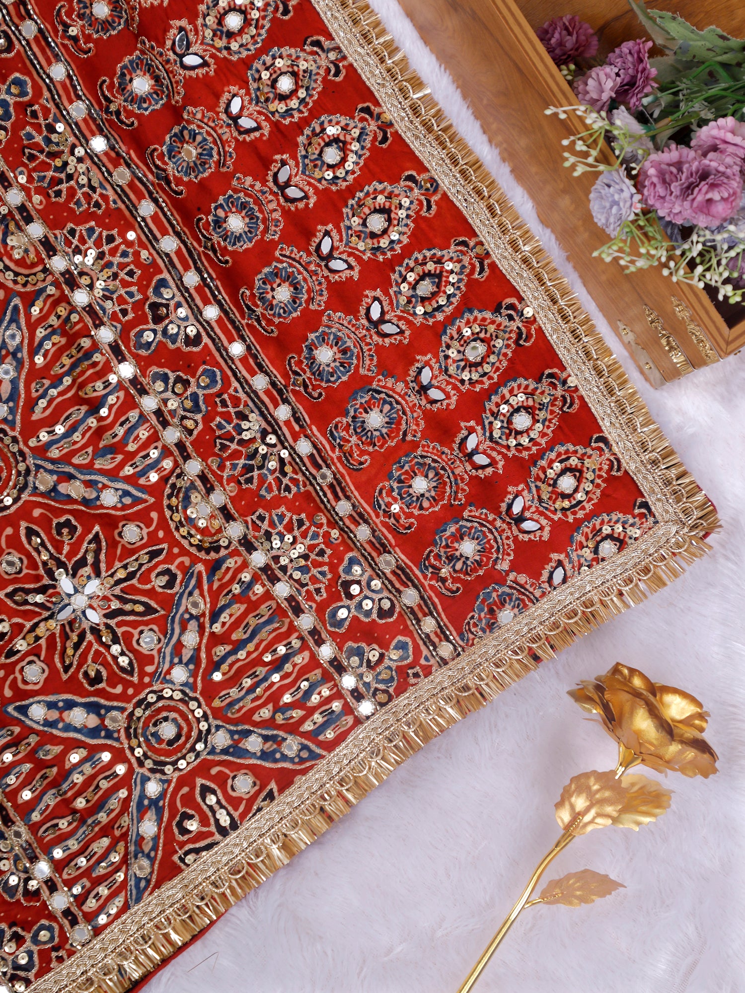 Ruh-e-Laal Celestia Crystal Couture Saree