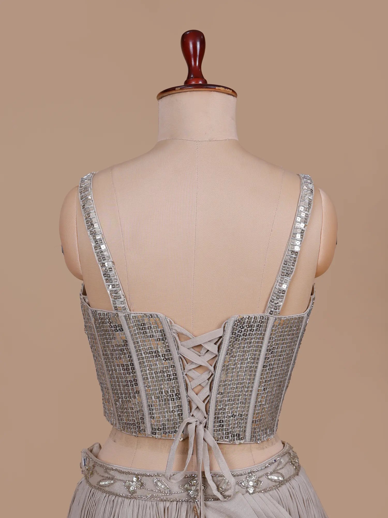 Buy Grand Champagne Chinon Lehenga Featuring Signature Sparkle