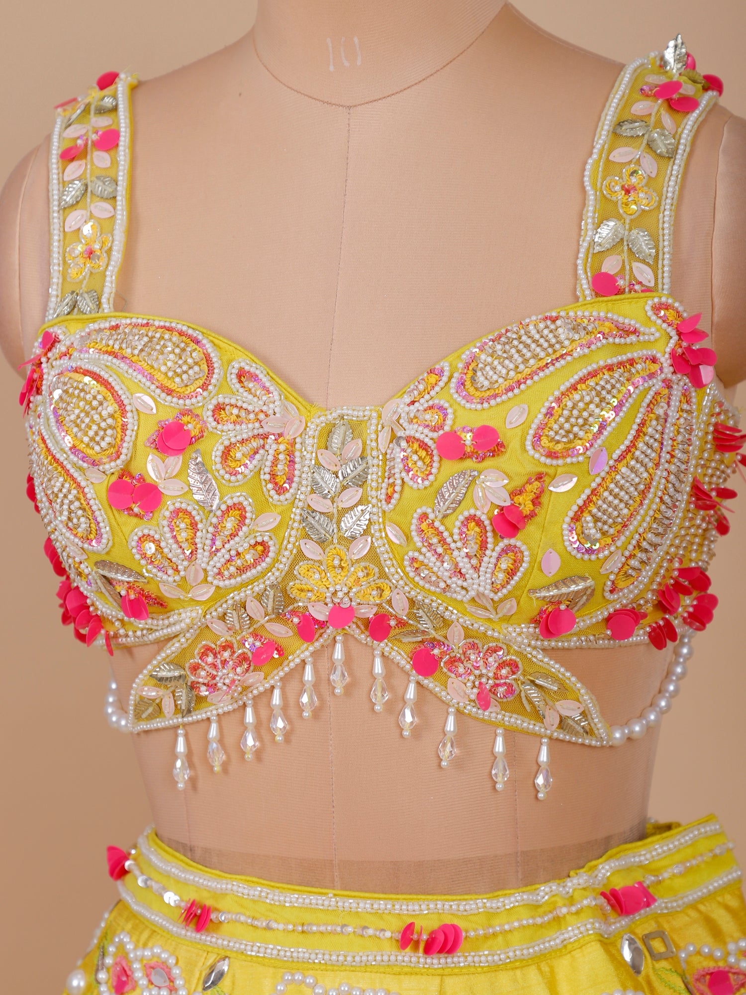 PDP Inspired Aurelia Sunbeam Pearl Silk Lehenga