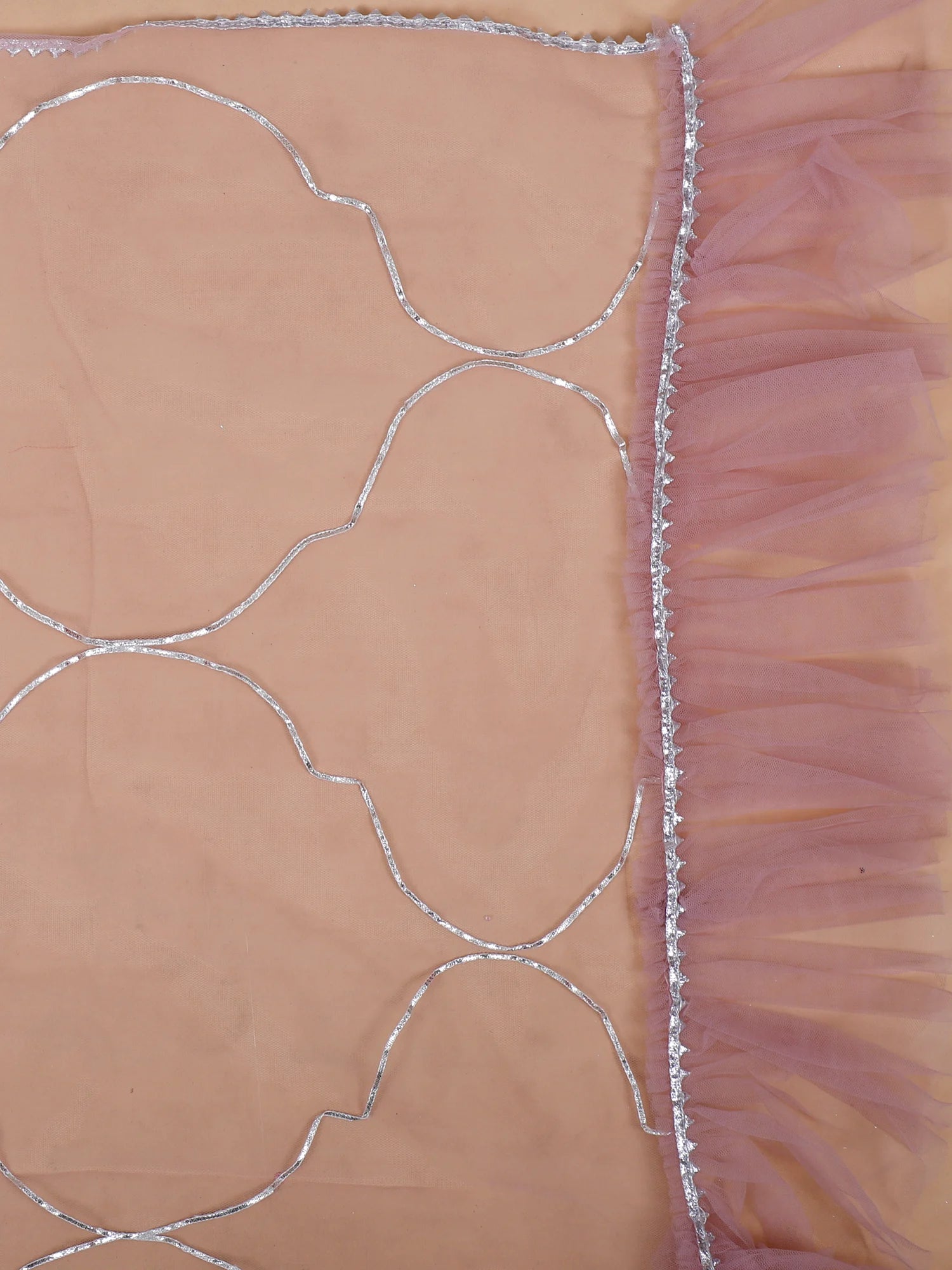Fragmented Glow Multi Net Lehenga with Mirror &amp; Bead Layering