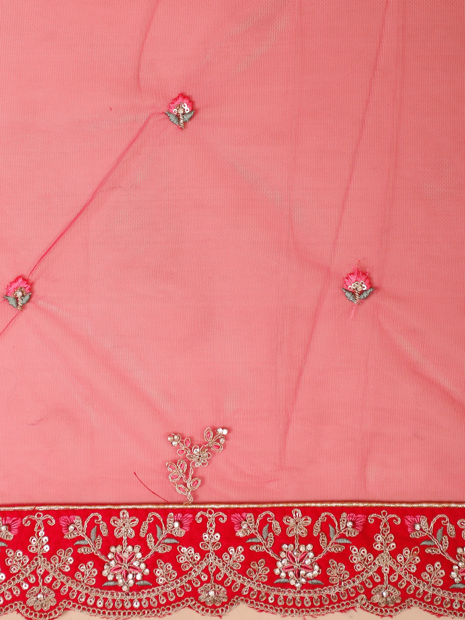Red Noor-e-Vivah Silk Pearl Bridal Lehenga