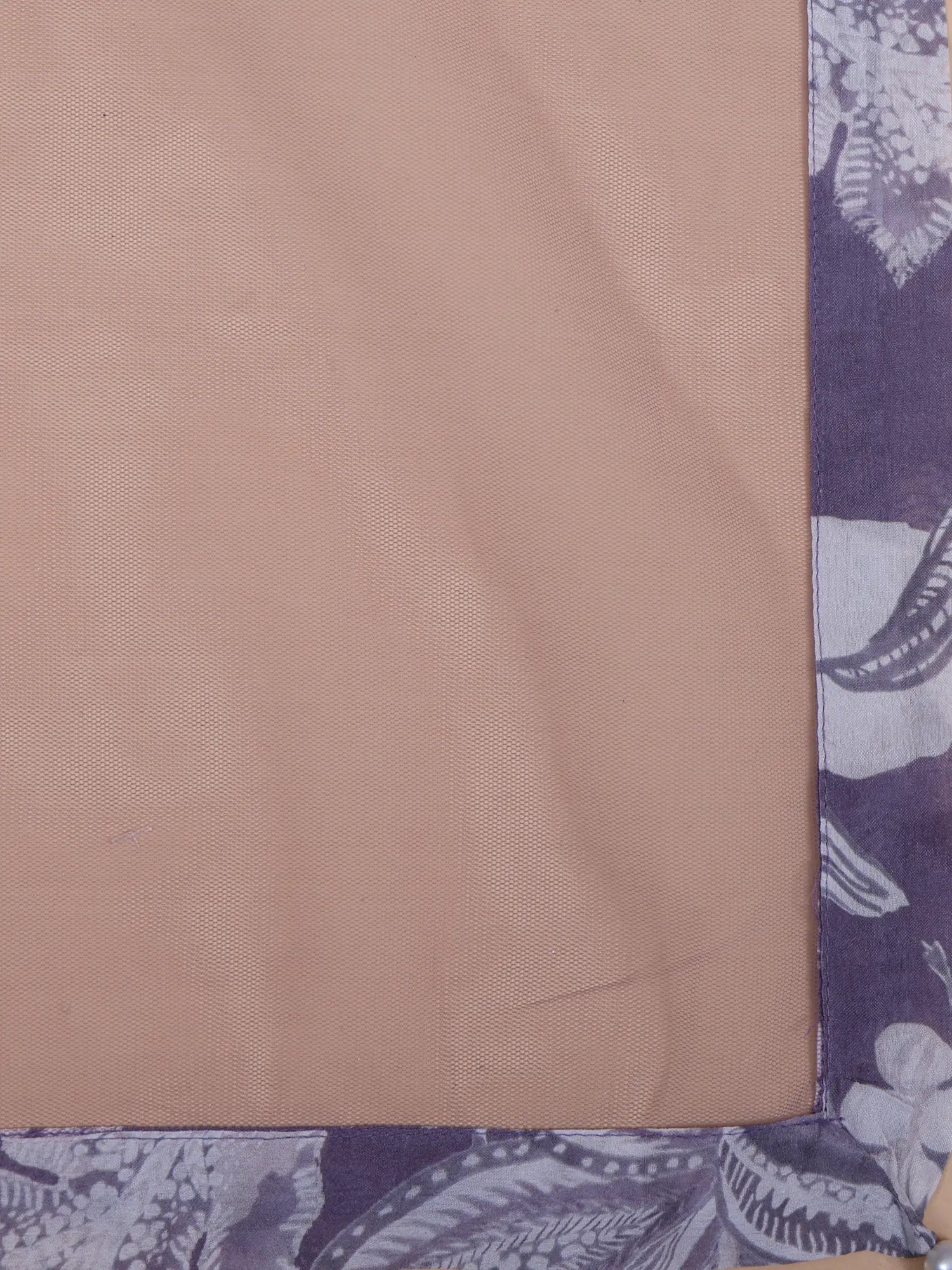 Buy Dusty Purple Floral Crepe Silk Lehenga With Pearl Work