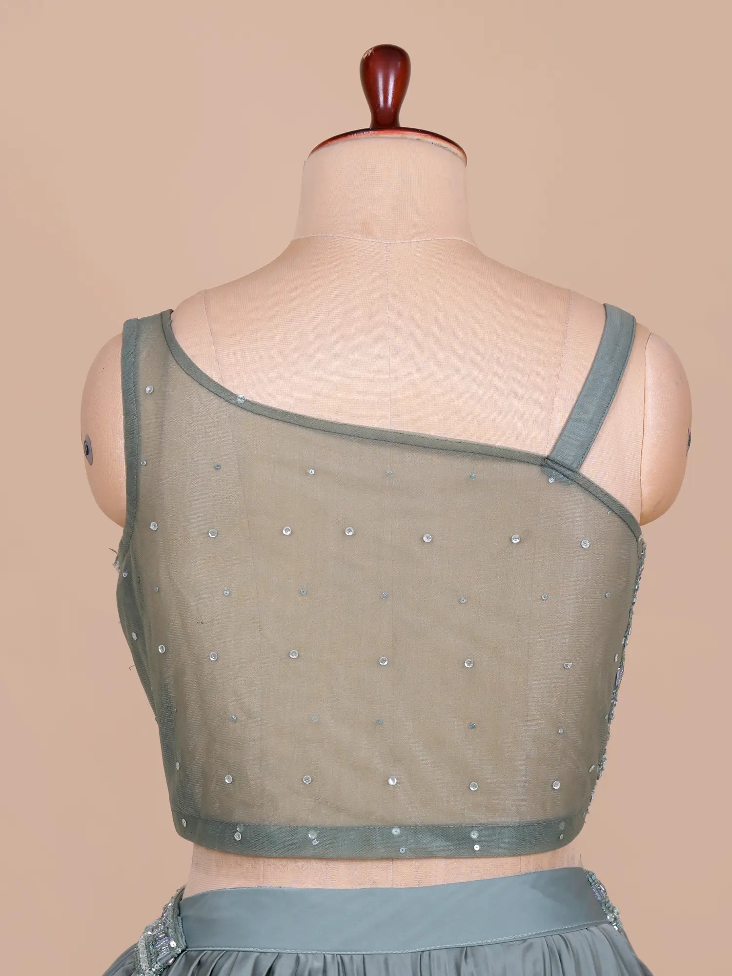 Exclusive Dusty Teal Silk Lehenga With Premium Designer Embroidery Work