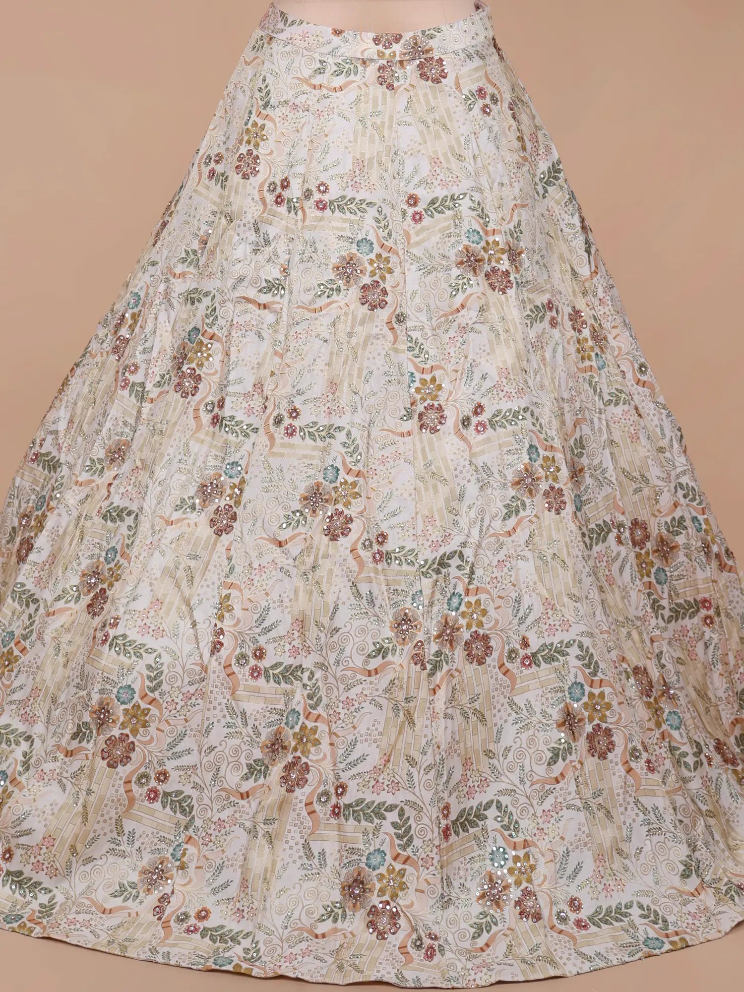 Buy Exclusive Ivory Shimmer Silk Lehenga Choli For Party Wear And Special Occasions