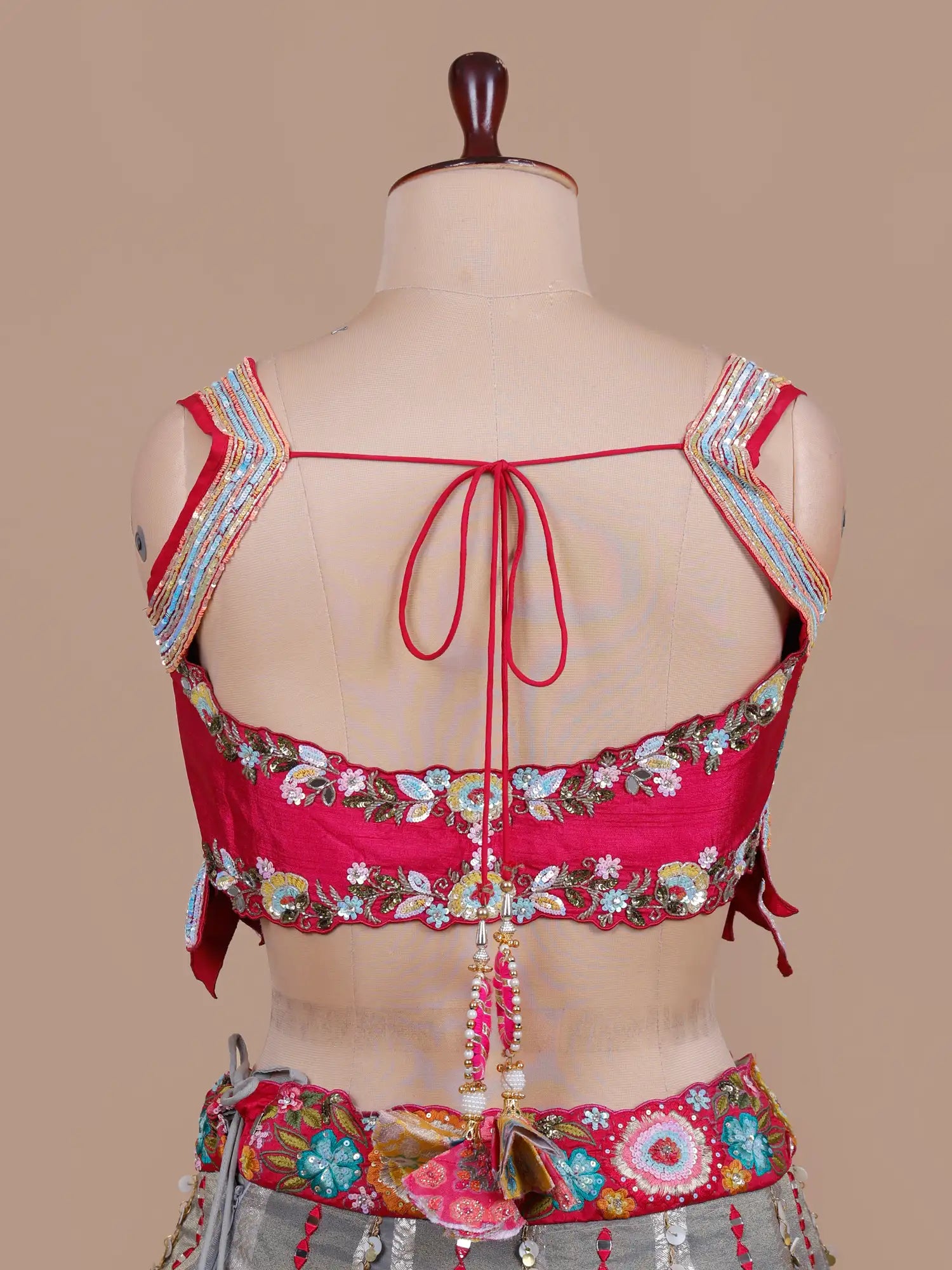 Exclusive Multi Color Silk Lehenga Choli Set With Luxury Embroidery Work Online