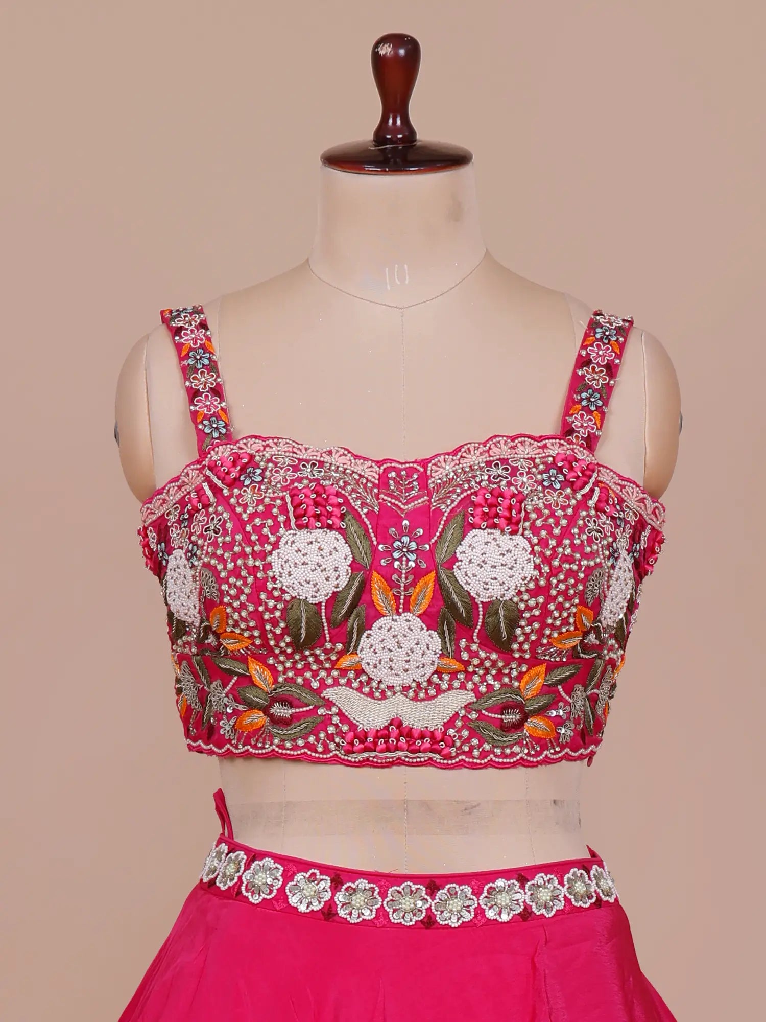 Premium Rani Pink Georgette Lehenga Choli With Sequins Embroidery Work Online