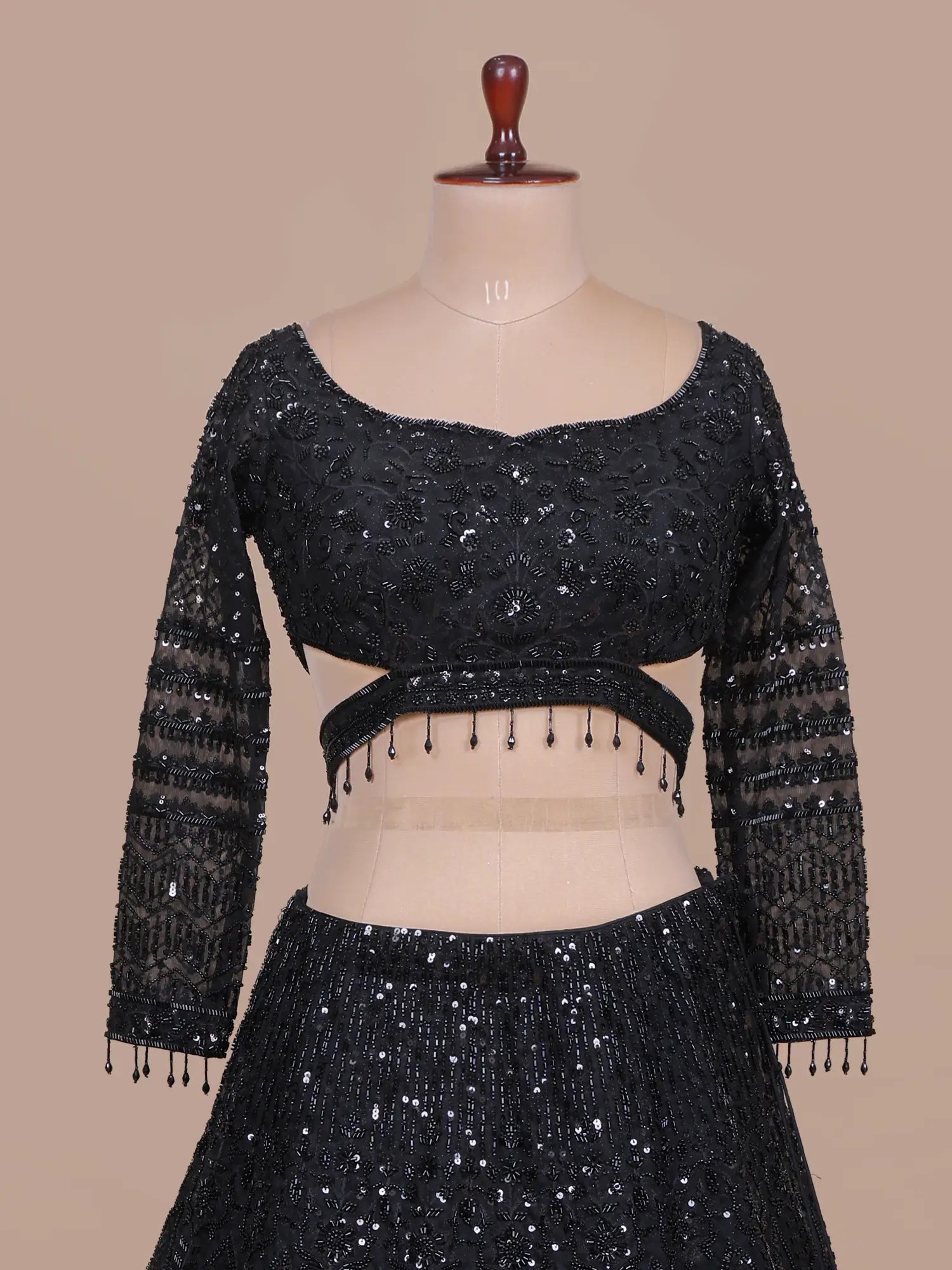 Royal Black Net Lehenga Choli with Luxury Designer Embroidery and Detailing