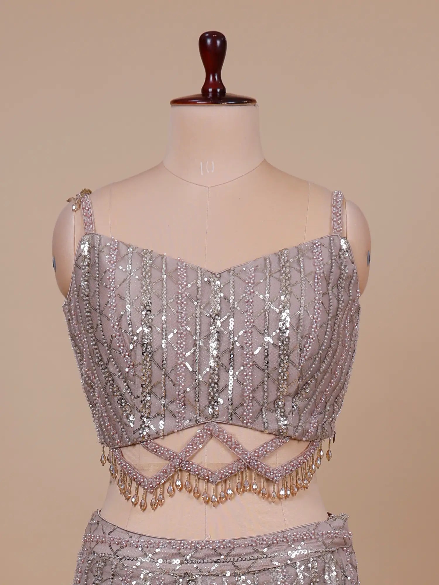 Shop Stylish Onion Pink Fish Cut Lehenga with Beads Work for Wedding Wear
