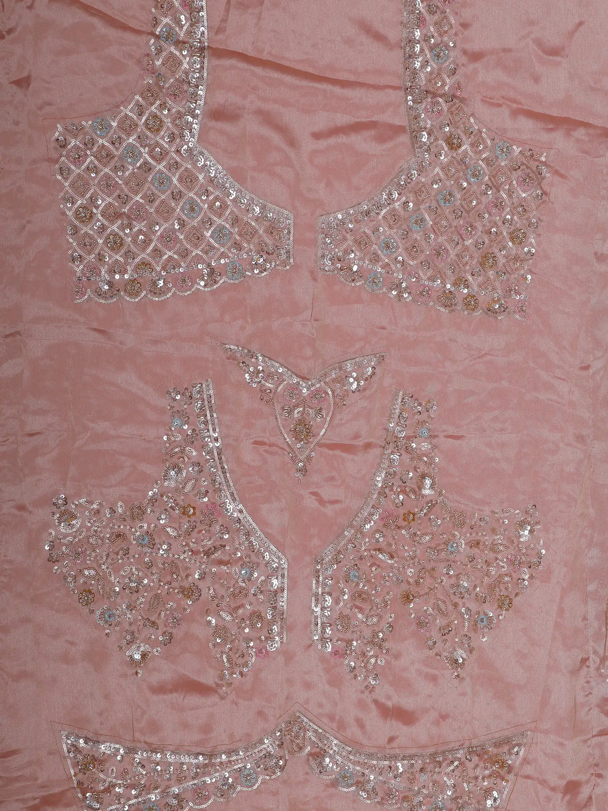 Blush Pink Silk Designer Lehenga Showcasing Peacock and Sequin Embroidery