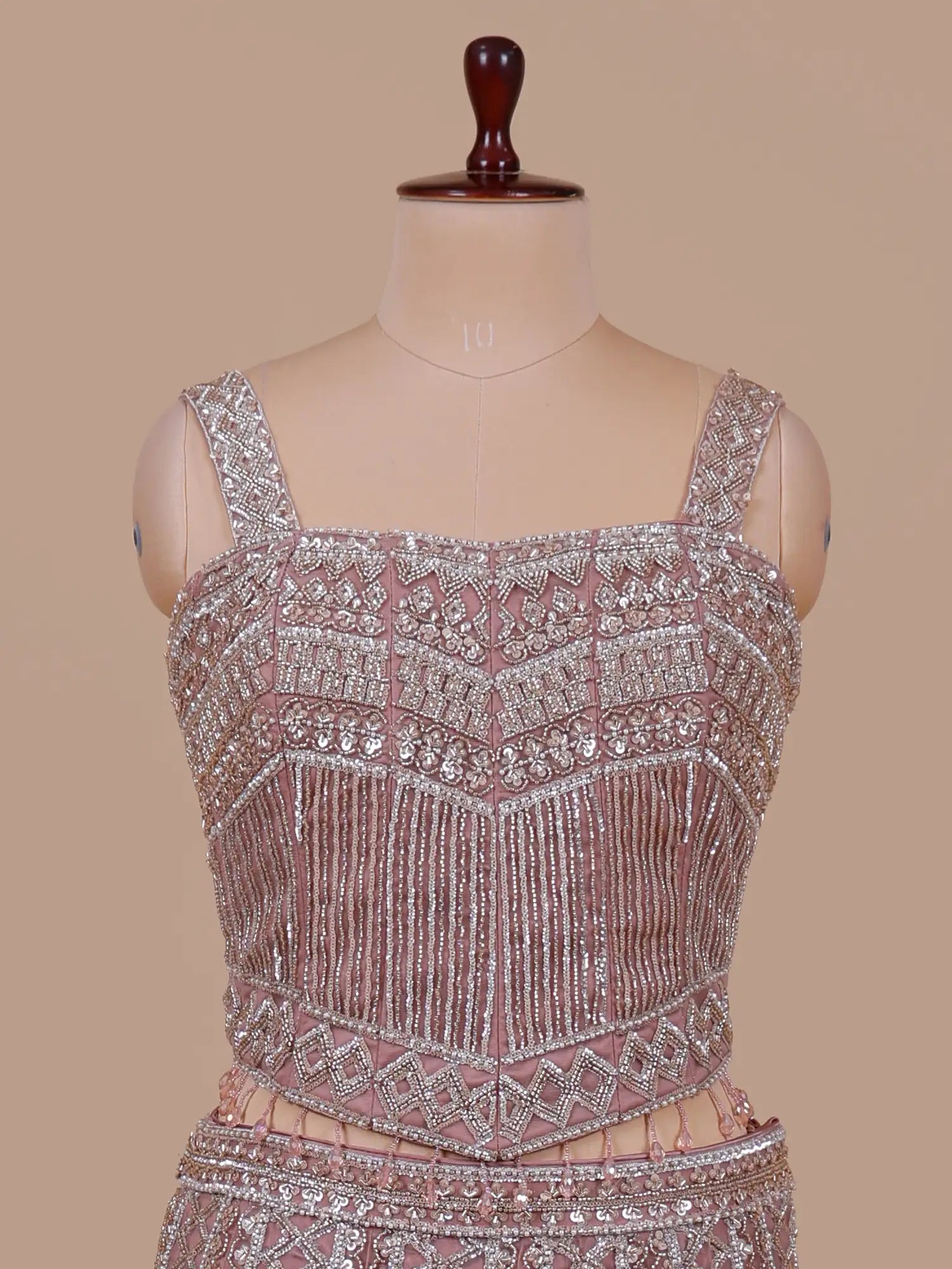 Onion Pink Fishcut Lehenga With Beads Work For Special Occasions