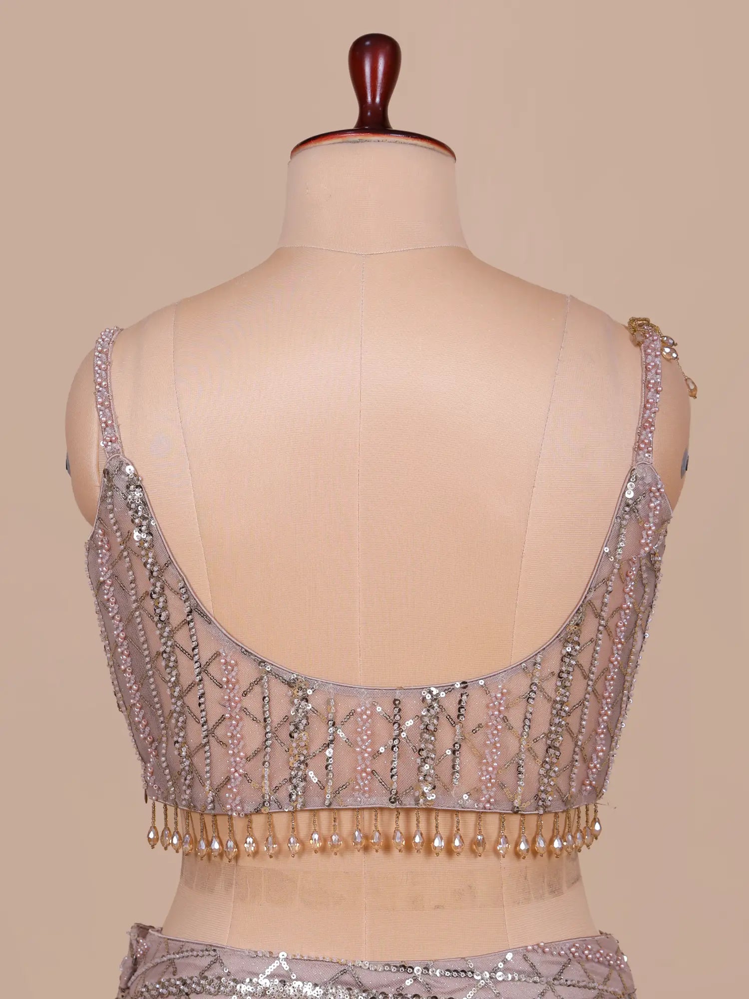 Shop Stylish Onion Pink Fish Cut Lehenga with Beads Work for Wedding Wear