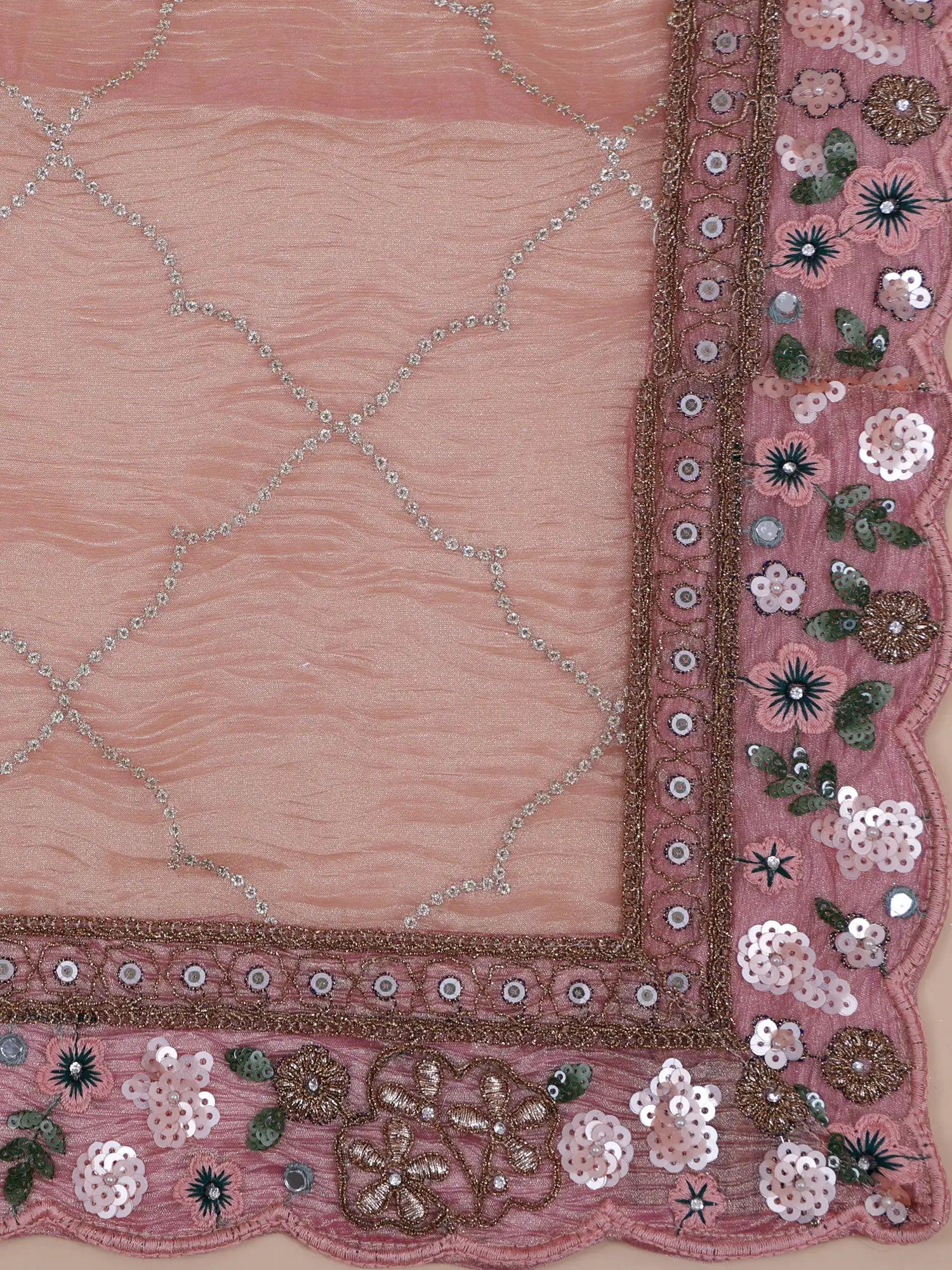 Shop Designer Rose Pink Lehenga With Pearl Diamond Work