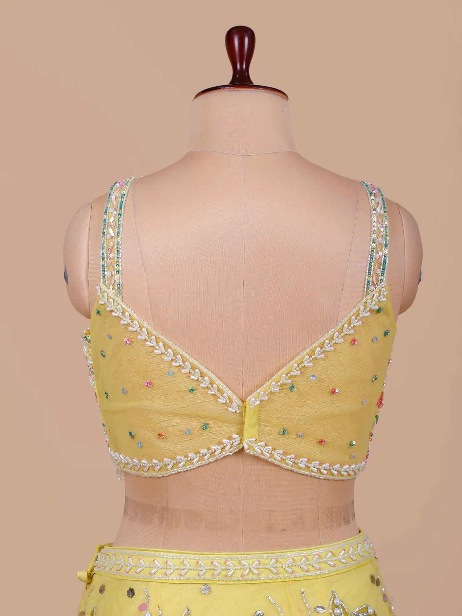 Wedding Wear Yellow Net Lehenga With Cut Dana Work