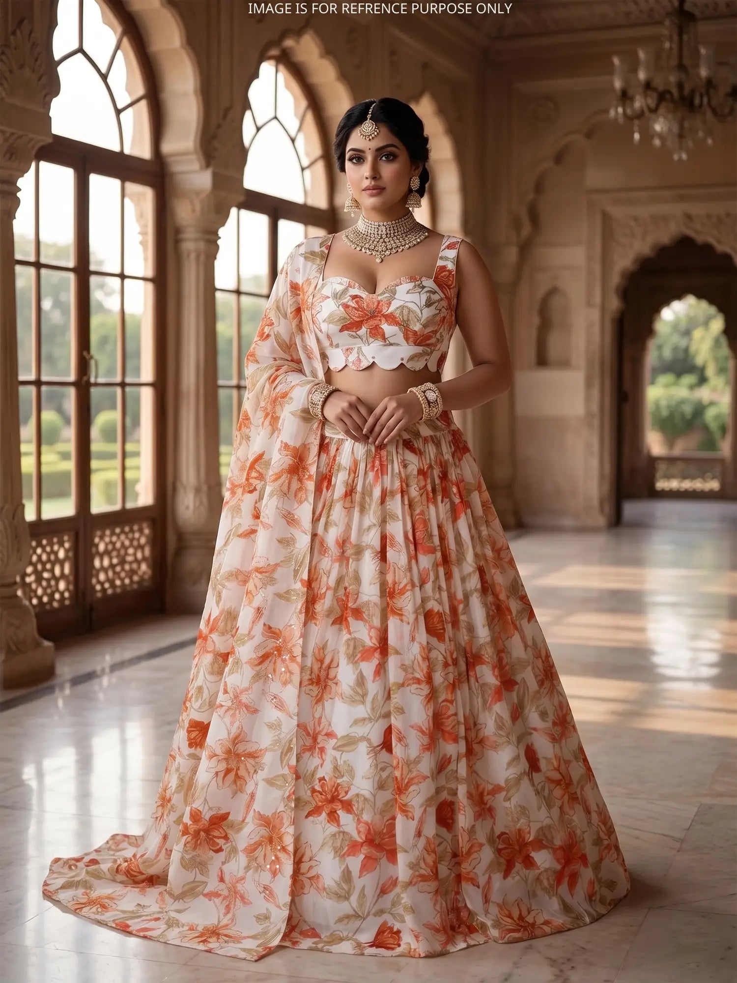 Budget Friendly Multi Color Crepe Silk Lehenga With Diamond Work
