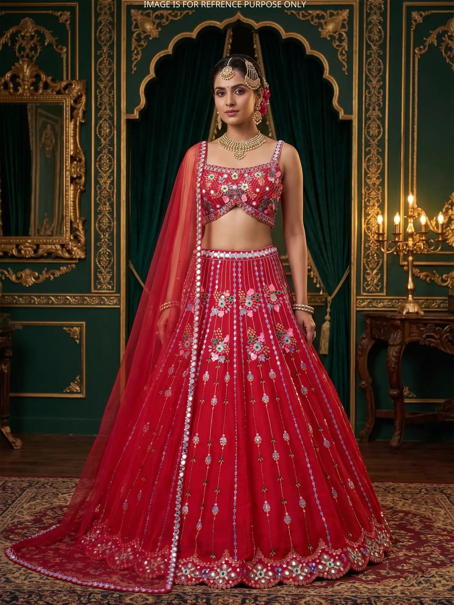 Buy Designer Red Silk Bridal Lehenga Choli For Weddings And Festive Events