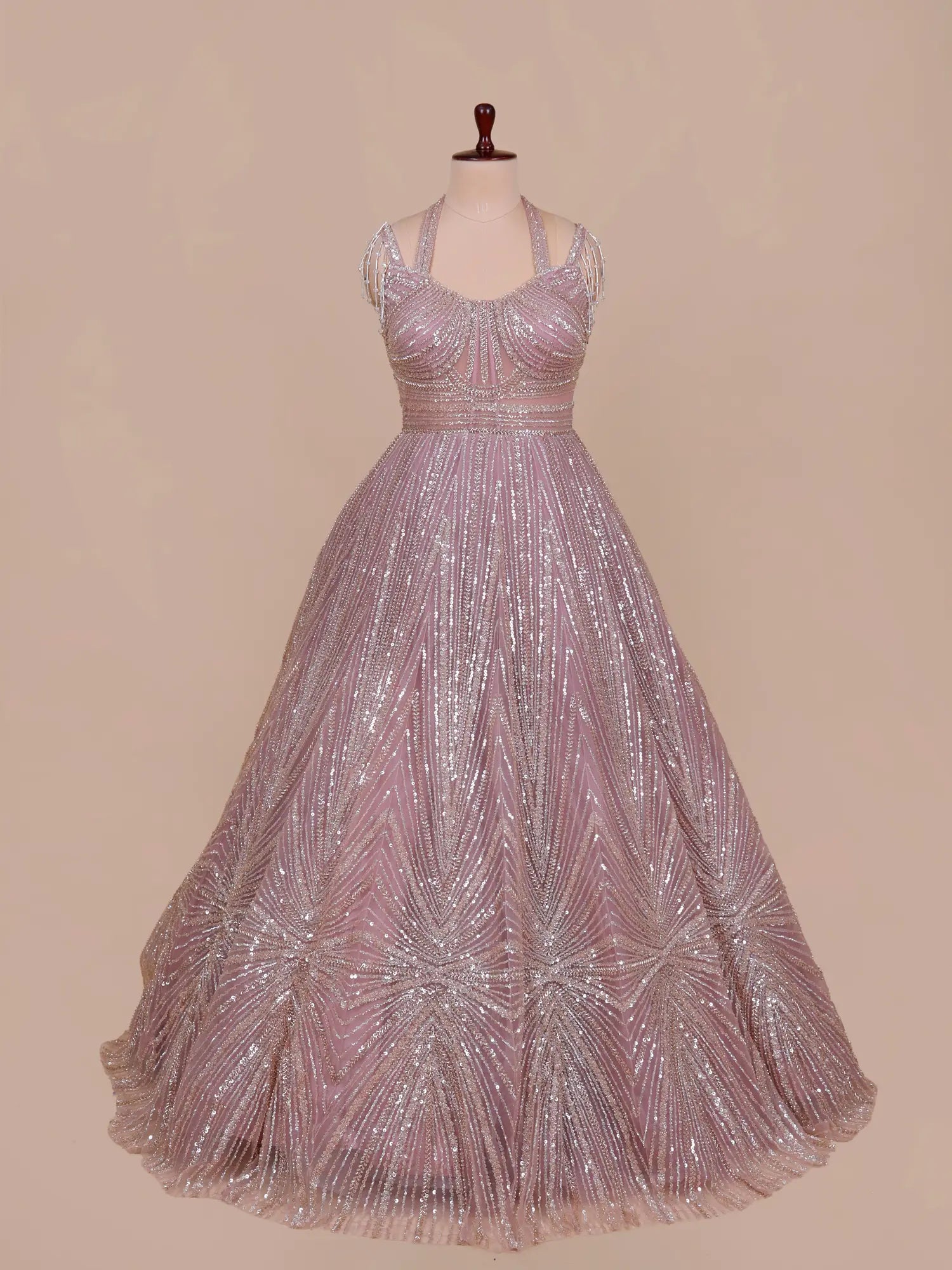 Shop Onion Pink Gown With Luxury Handwork Finish For Special Occasions
