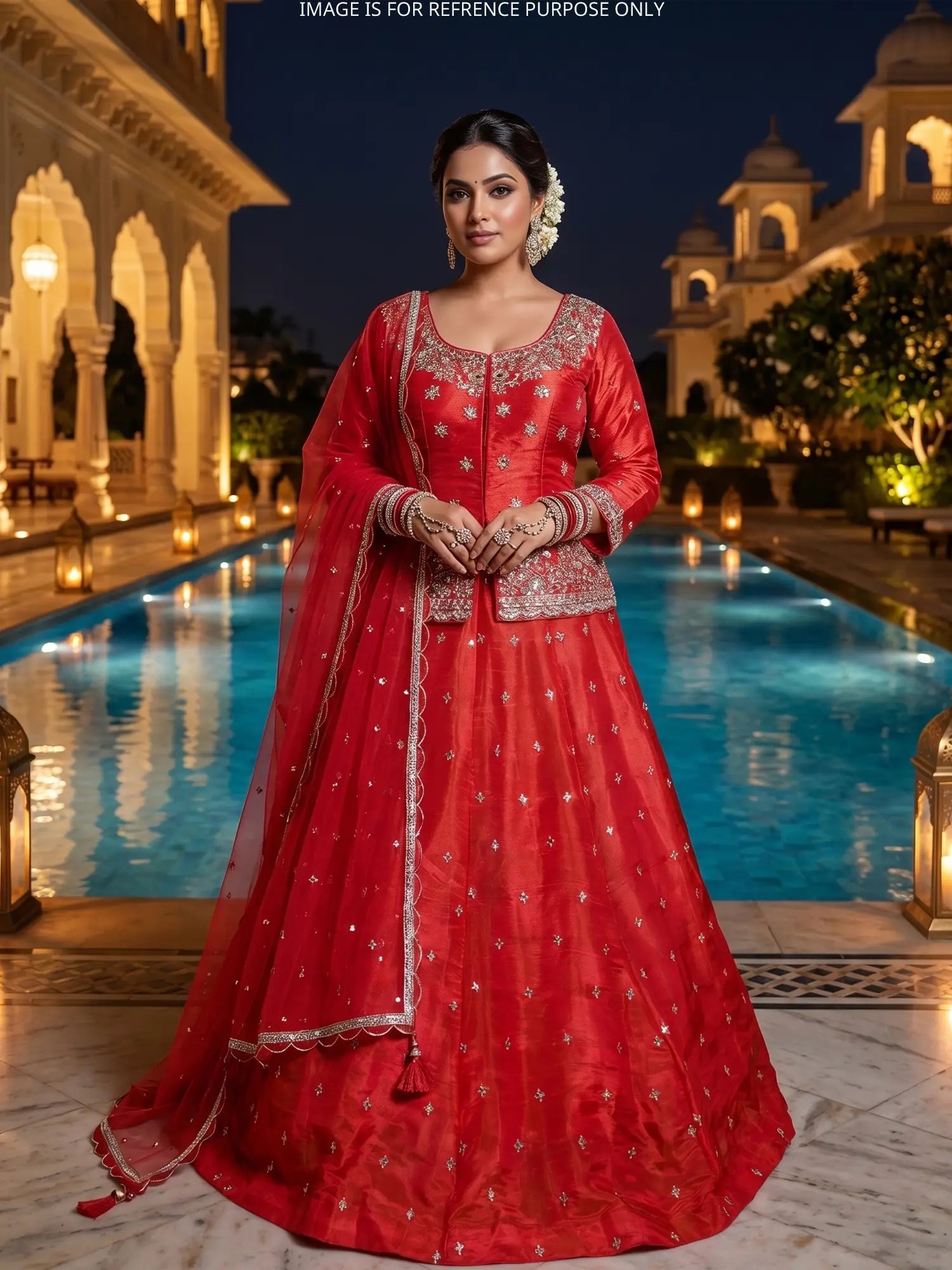 Buy Rust Orange Peplum Lehenga With Signature Mirror Work