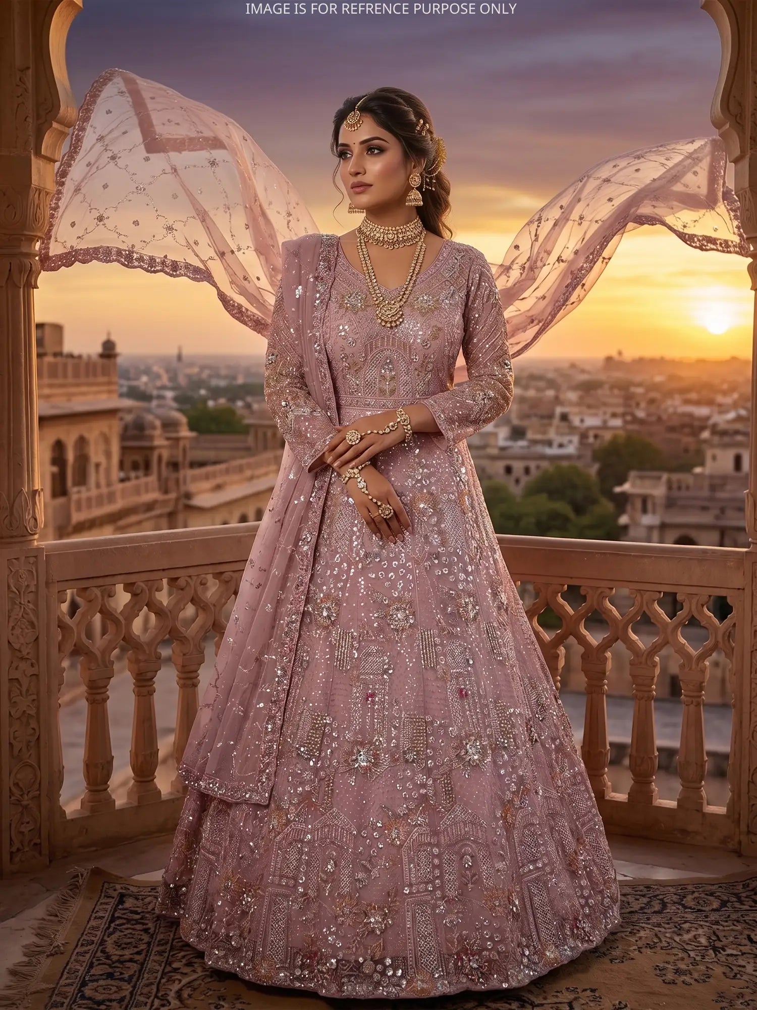 Buy Superb Pink Couture Long Gown For Luxury Indian Occasion Wear