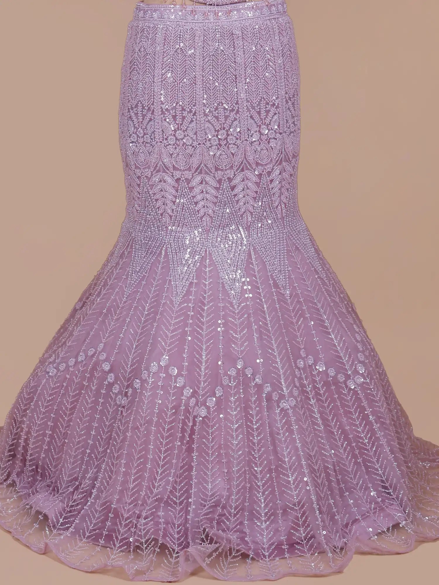 Luxury Lilac Fishcut Mermaid Lehenga For Wedding Occasions