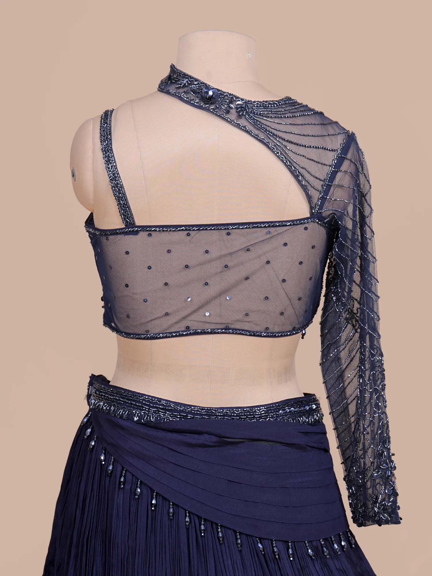 Buy Ultimate Navy Blue Designer Lehenga With Couture Crystal Detailing