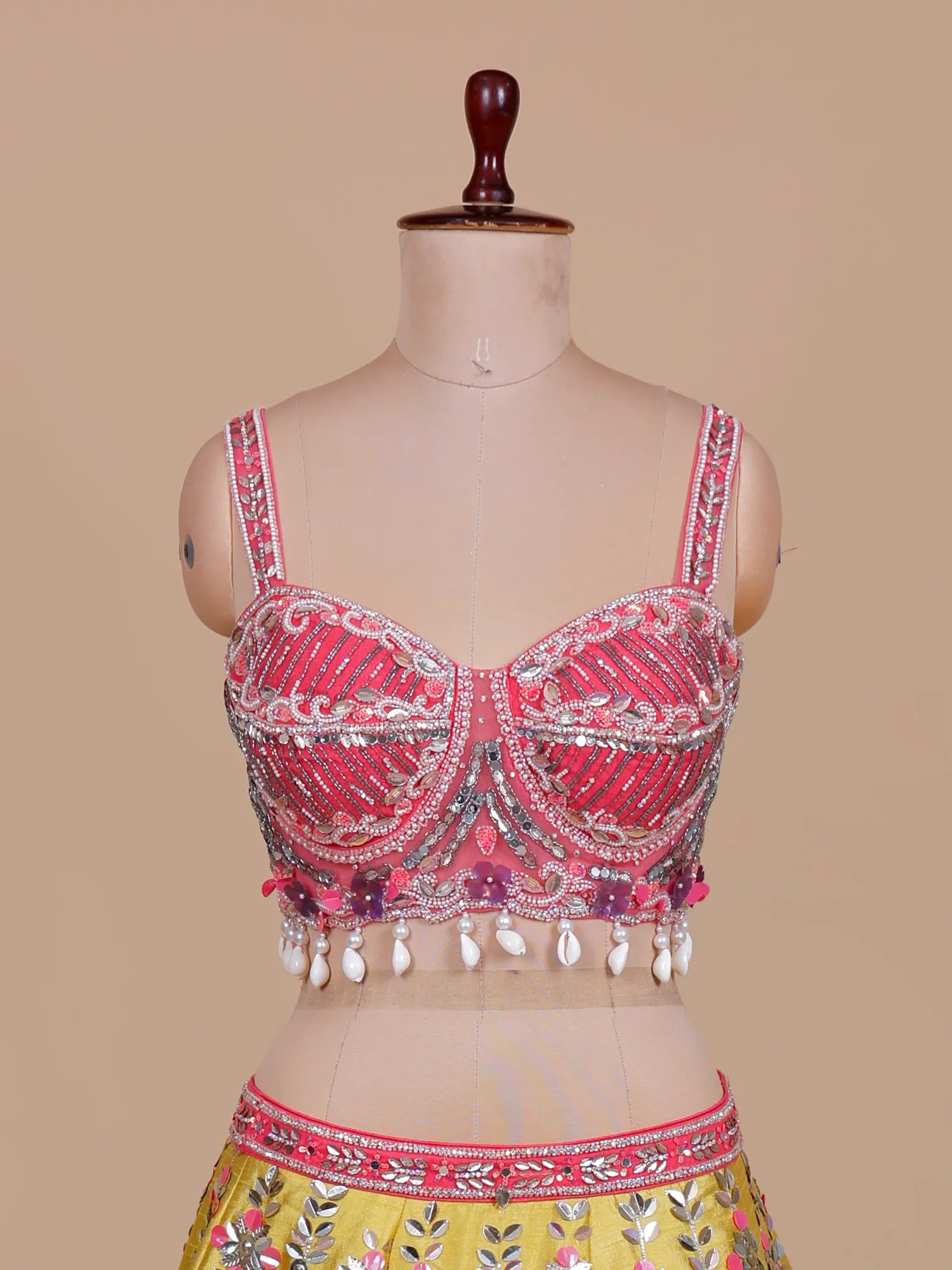 Pink Yellow PDP Inspired Silk Lehenga With Luxe Finish