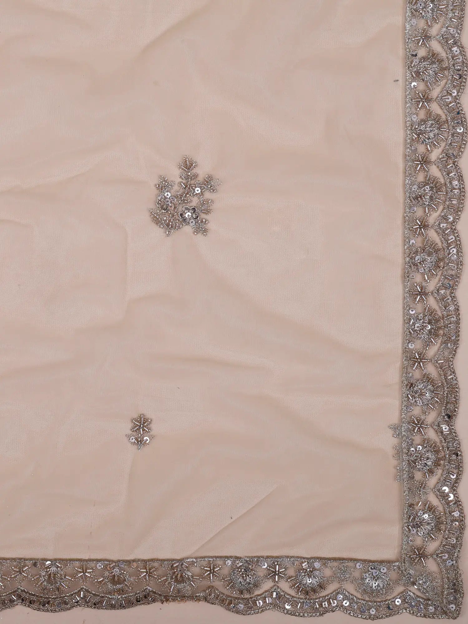 Champagne Designer Lehenga Choli In Organza With Beaded Sequin Glam