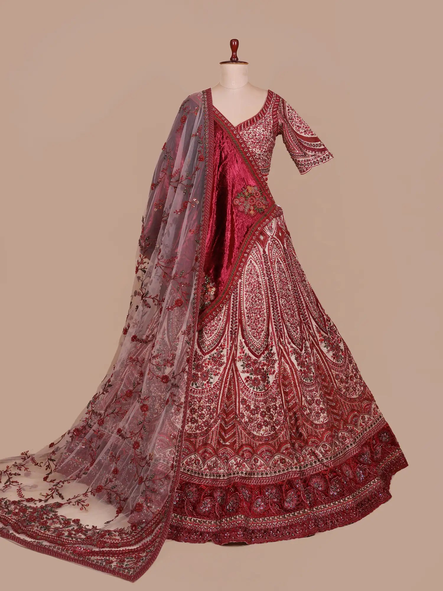 Dual Tone Silk Ready Made Bridal Lehenga For Luxurious Weddings