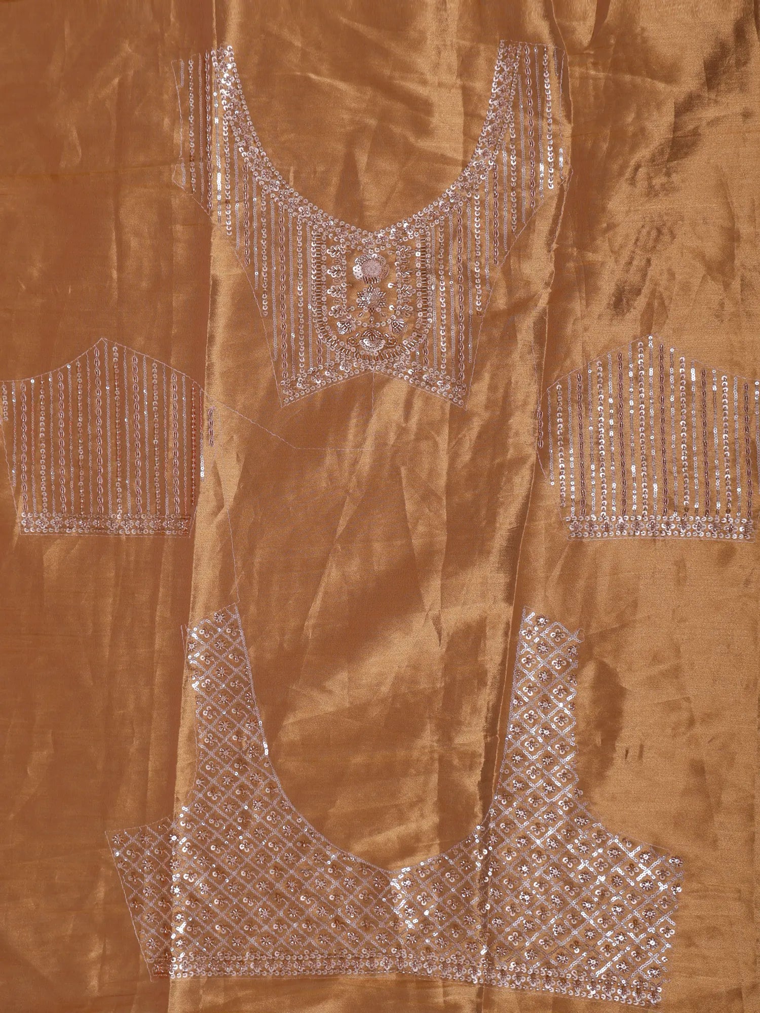Luxe Contrast Dual Tone Silk Unstitched Lehenga With Threadwork