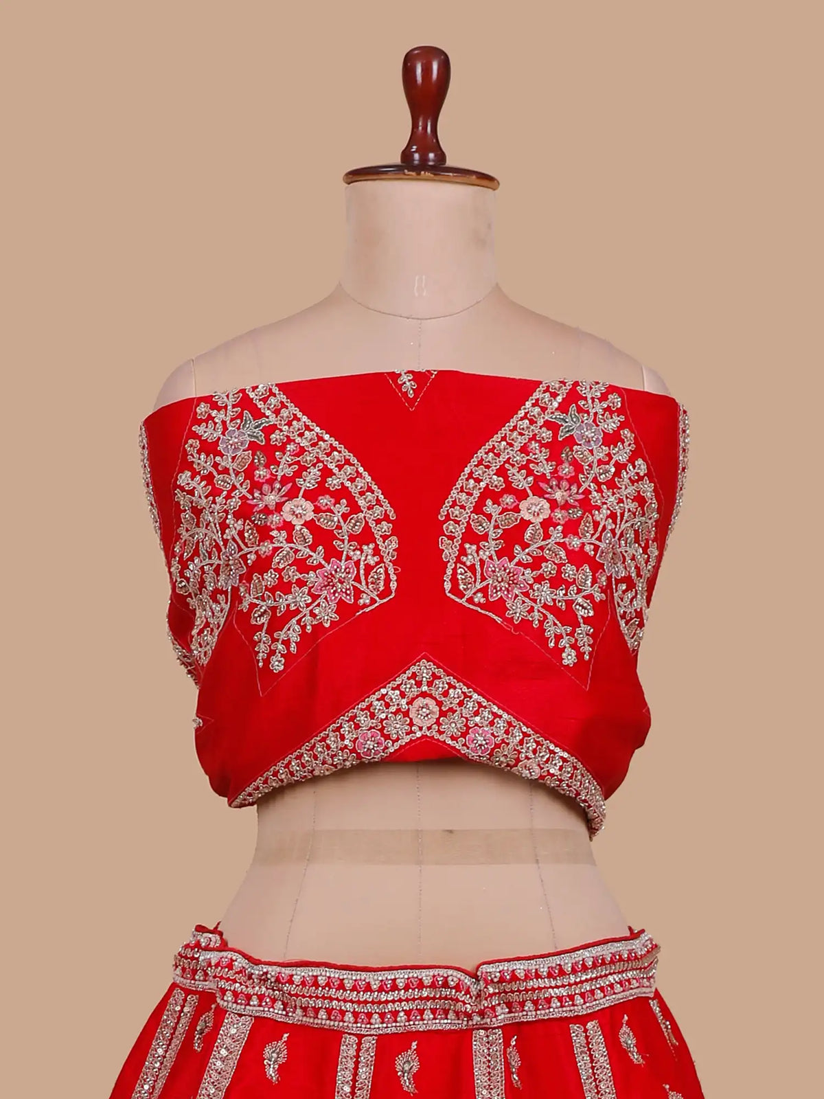 Royal Crimson Bridal Lehenga with Intricate Storytelling Embroidery