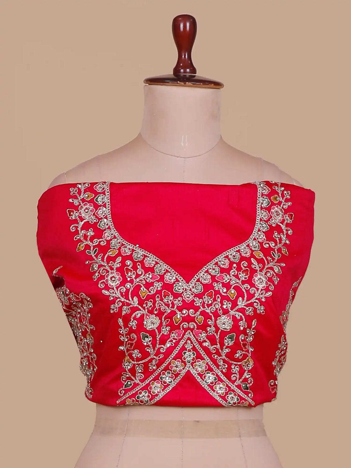 Premium Crimson Silk Wedding Lehenga Featuring Bird and Elephant Embroidery