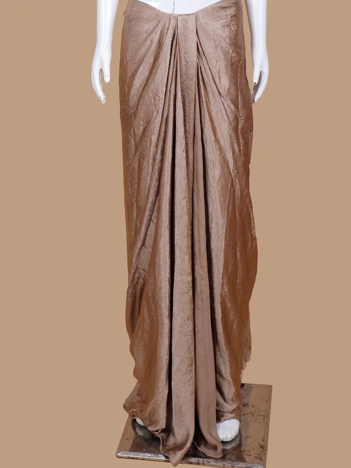 Light Bronze Imported Ready to Wear Saree with Diamond Cut Dana Work