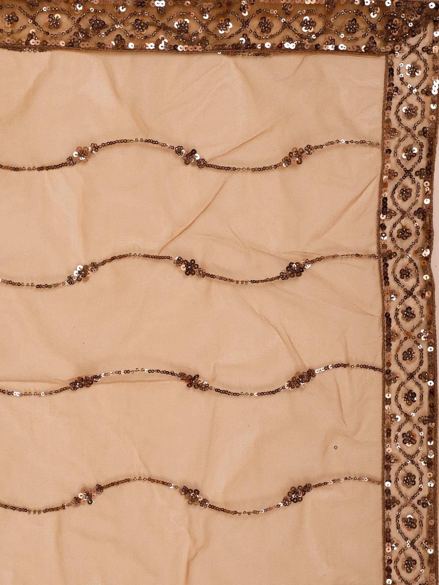 Copper Glow Net Lehenga With Designer Sequins Work For Wedding Functions
